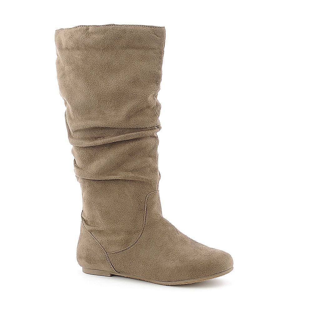 taupe calf length boots
