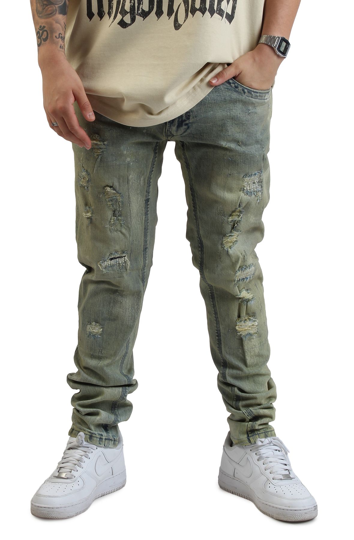 【DEARMINE】Frere Leckie Denim Pants DEARMINE(ディアマイン) - フレアレキデニムパンツ / Frere