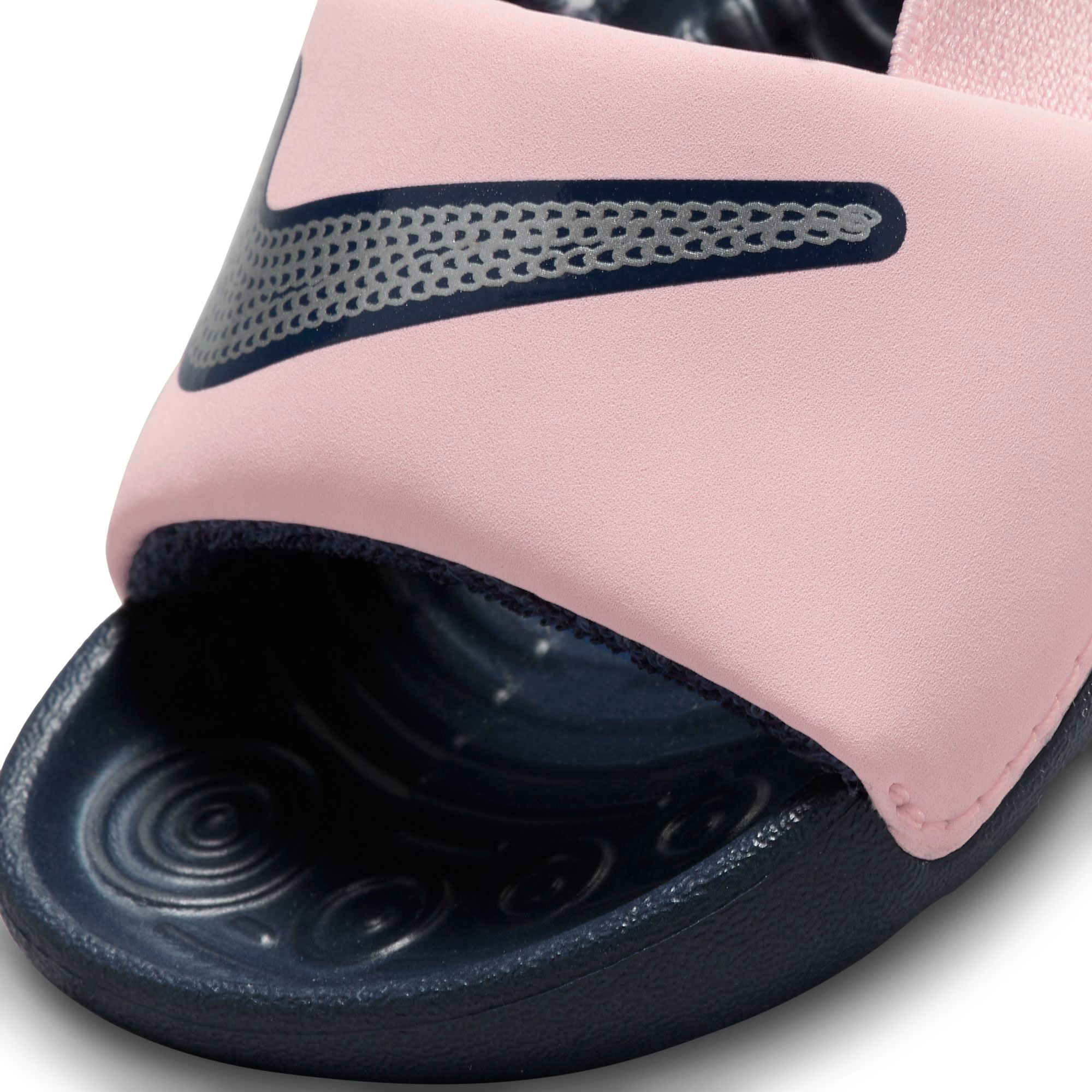 Nike Womens Benassi Slides Sandals Red White Spell Out Slip Ons 8
