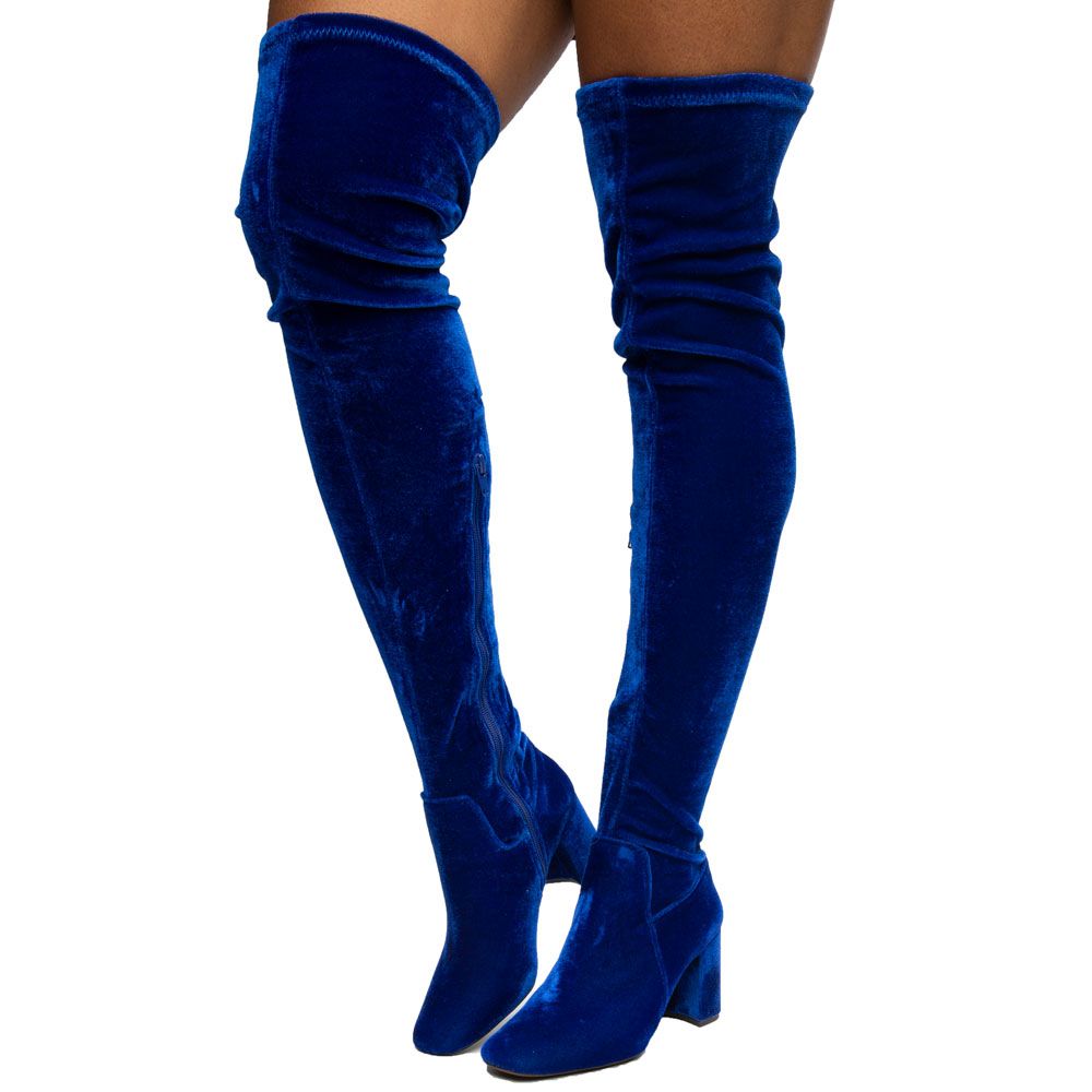 Blue velvet hot sale boots uk