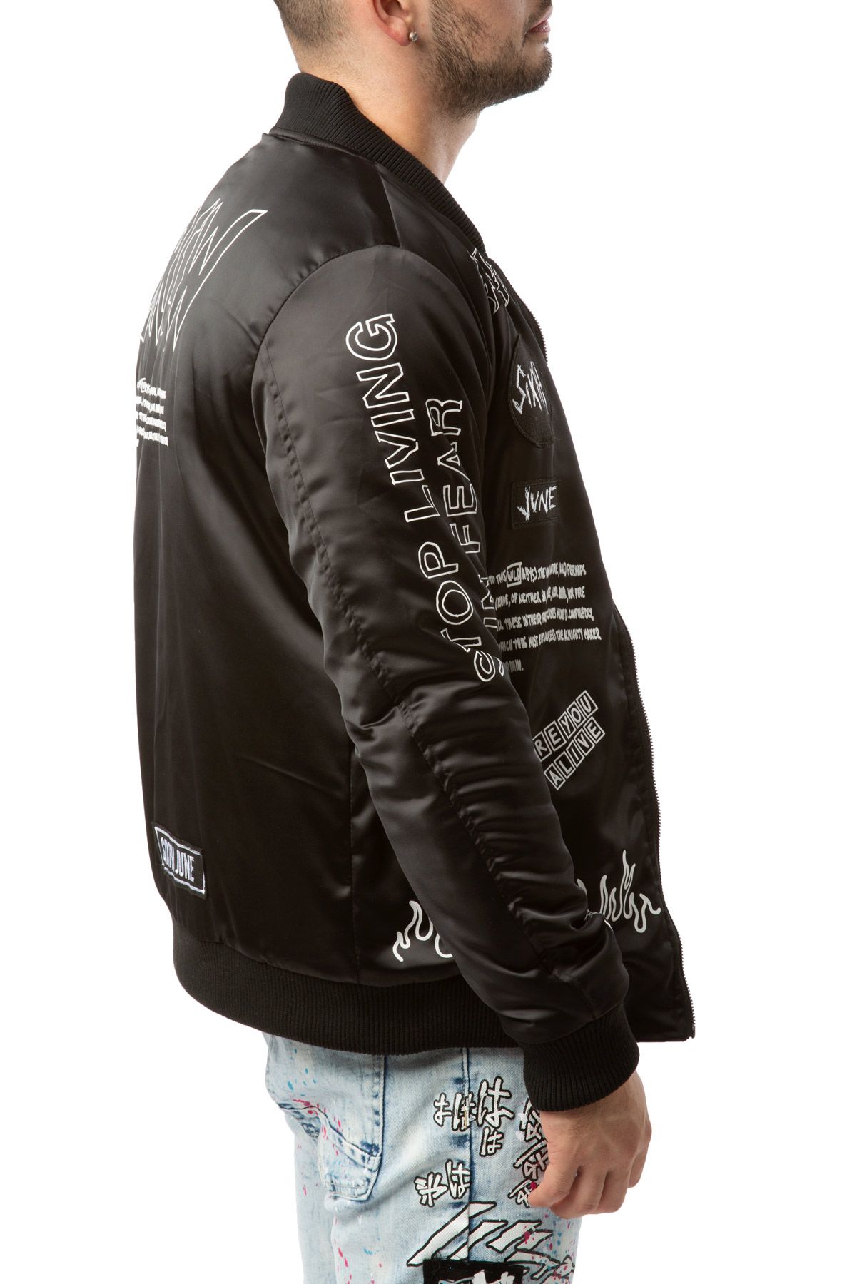 SIXTH JUNE PARIS Crew Patches Bomber Jacket 21930-BLK - Shiekh SIXTH JUNE PARIS Crew Patches Bomber Jacket 21930-BLK - Shiekh
