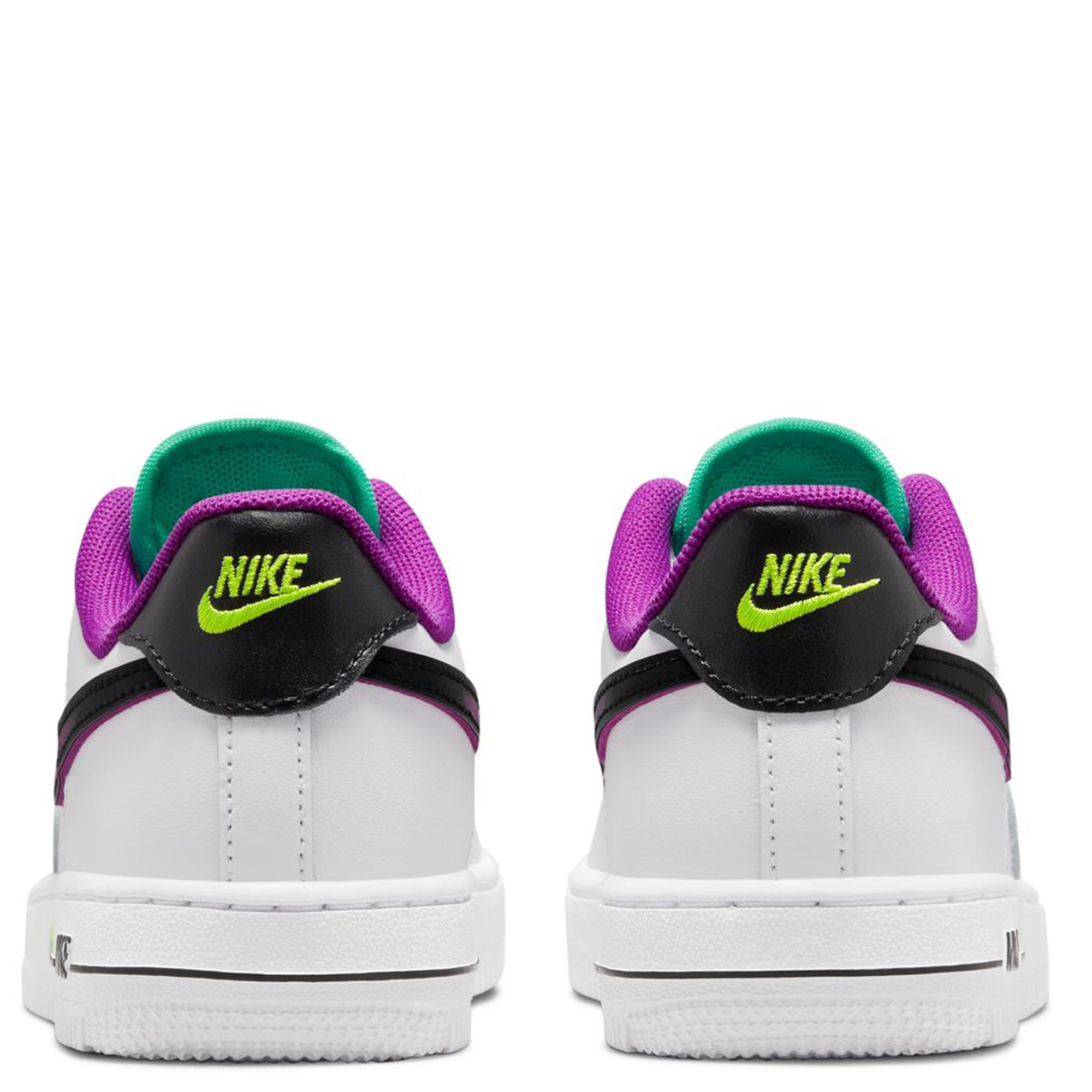 Nike Kids' Preschool Air Force 1 LV8 Shoes, Boys', White/Black/Purple