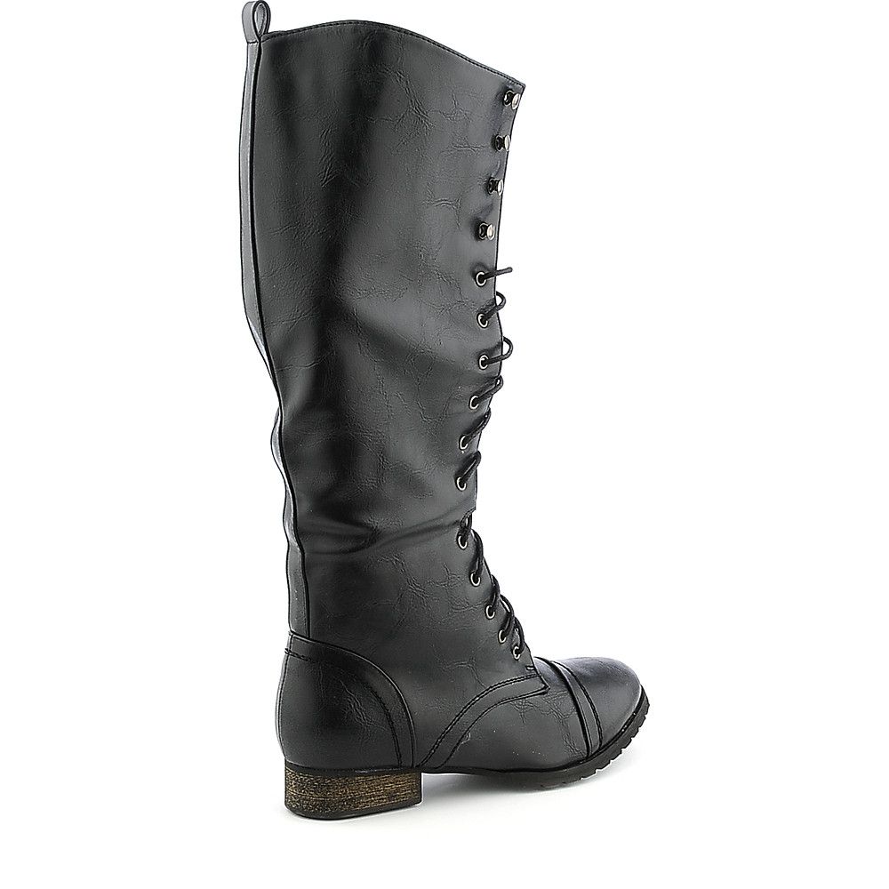 BRECKELLE'S Women's Outlaw-13 Knee-High Combat Boot OUTLAW-13 BK - Shiekh