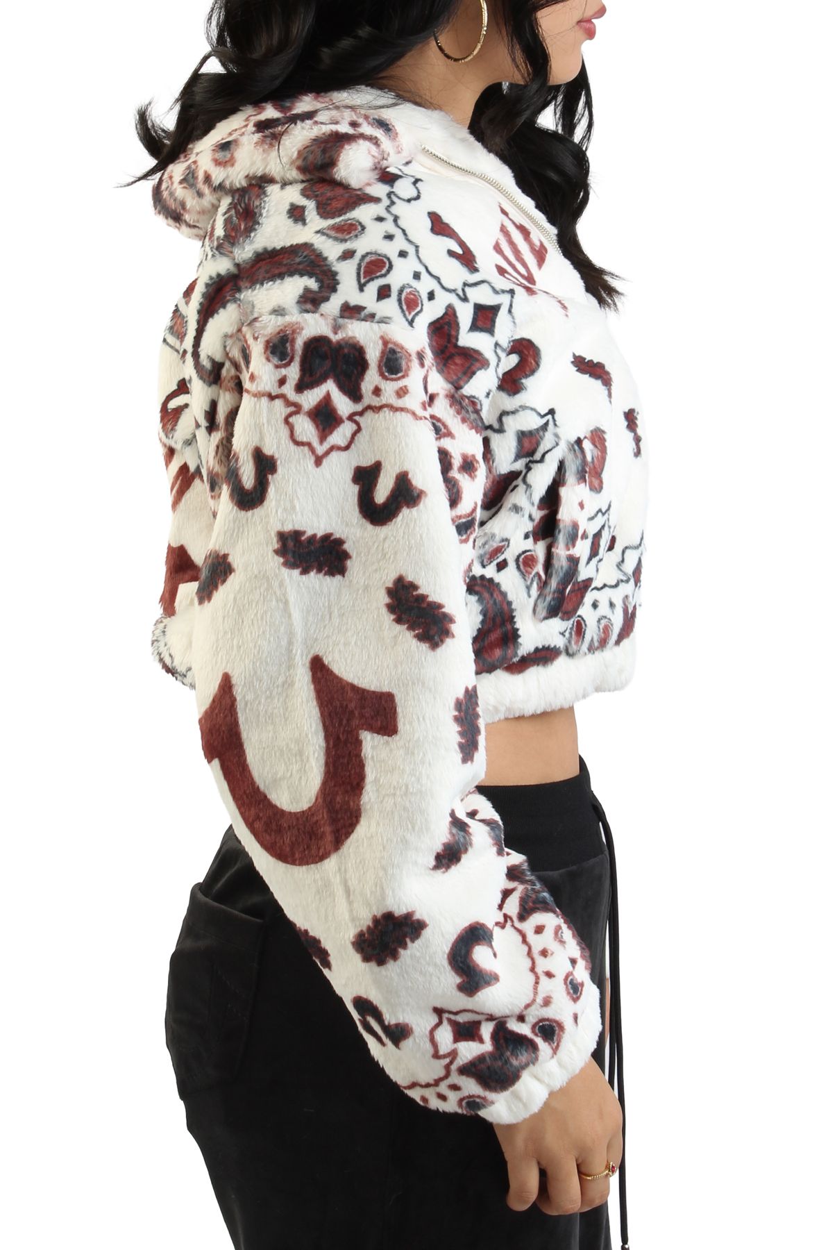 TRUE RELIGION Bandana Print Faux Fur Jacket 210245C - Shiekh