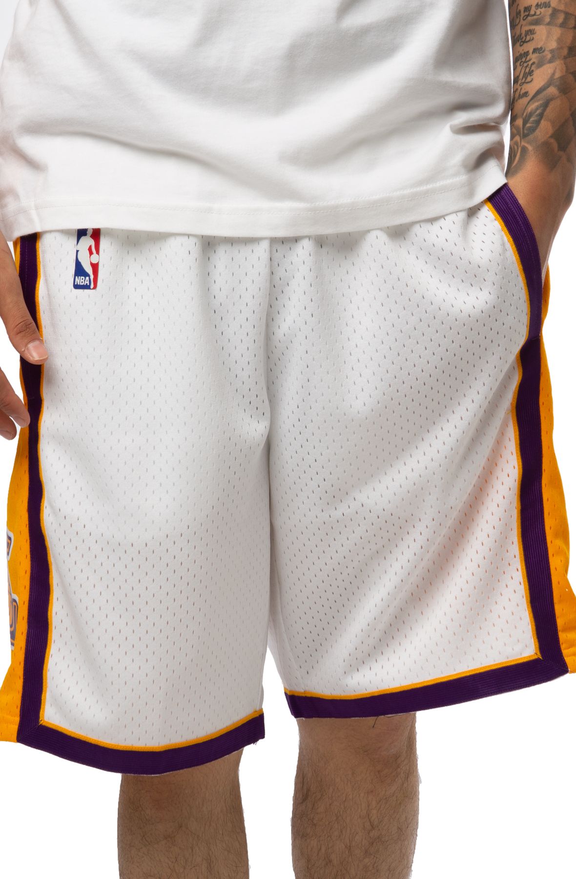 Lakers Swingman White Black Shorts 09 - Eight One
