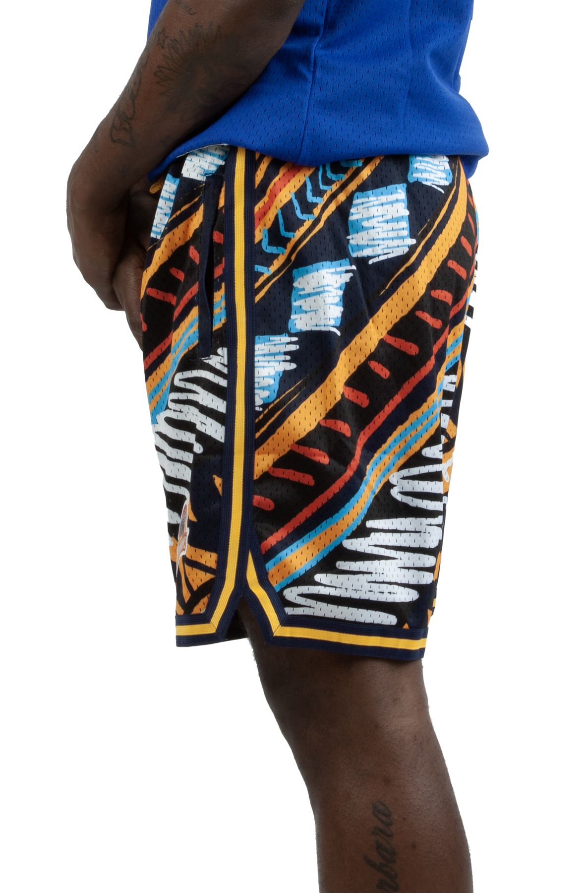 Mitchell and Ness Grizzlies Game Day Tribal Pattern Shorts Black/Multi-Color-White
