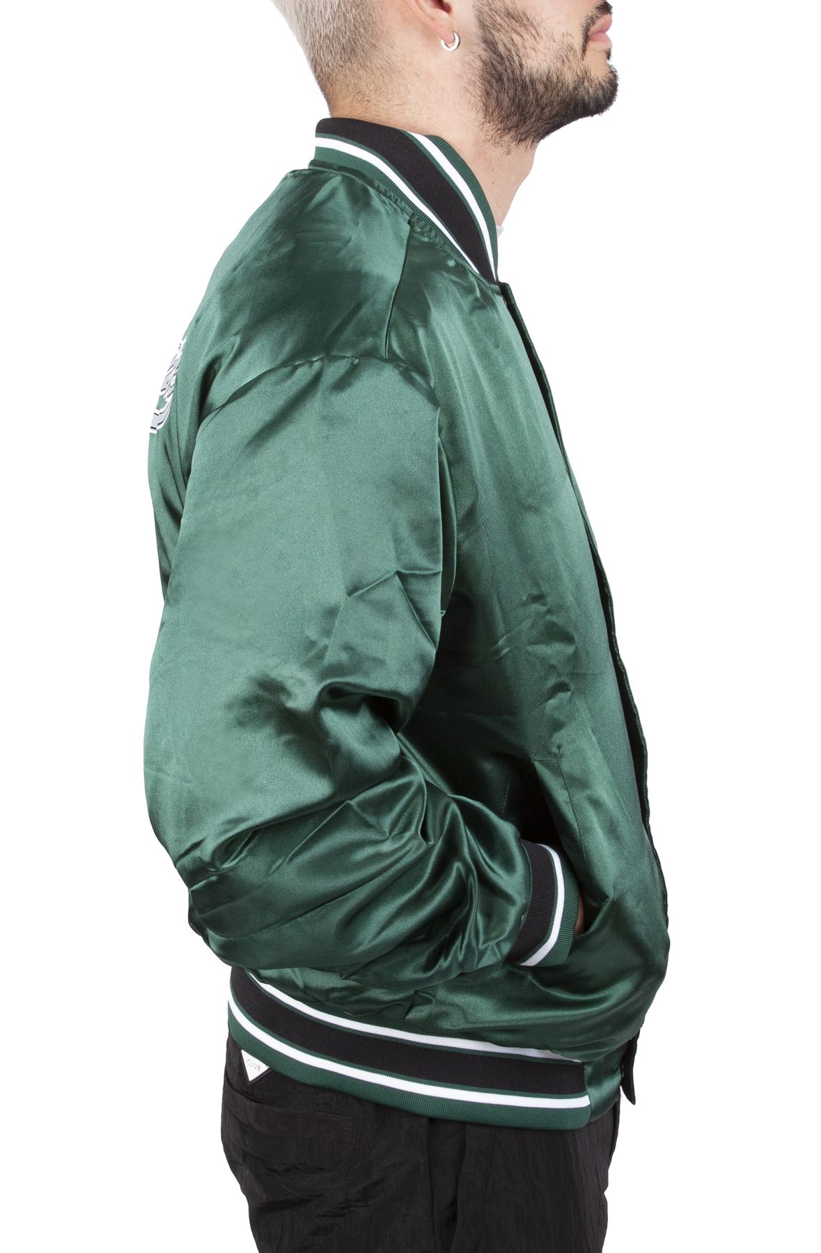 HUF Crackerjack Satin Baseball Jacket JK00372-FOGRN - Shiekh