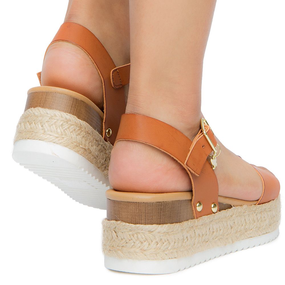 Shiekh Platform Sandal Fd Clip S Tan Shiekh 7026