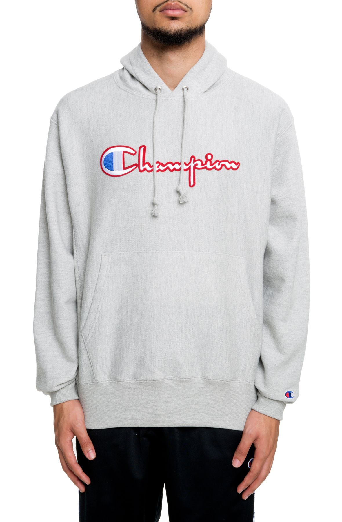 satin stitch script logo fleece hoodie