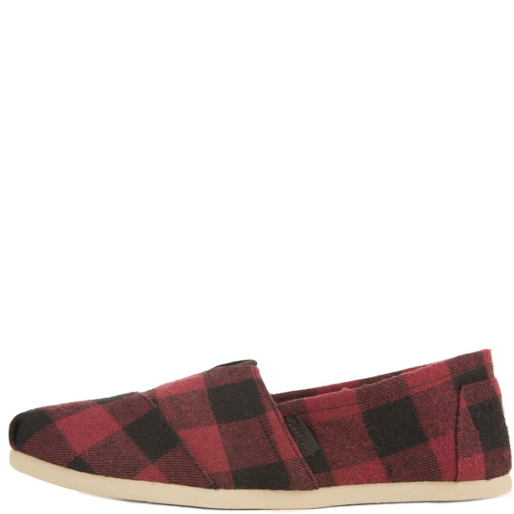 TOMS Toms Classics Seasonal Red and Plaid Flats 10009210 - Shiekh