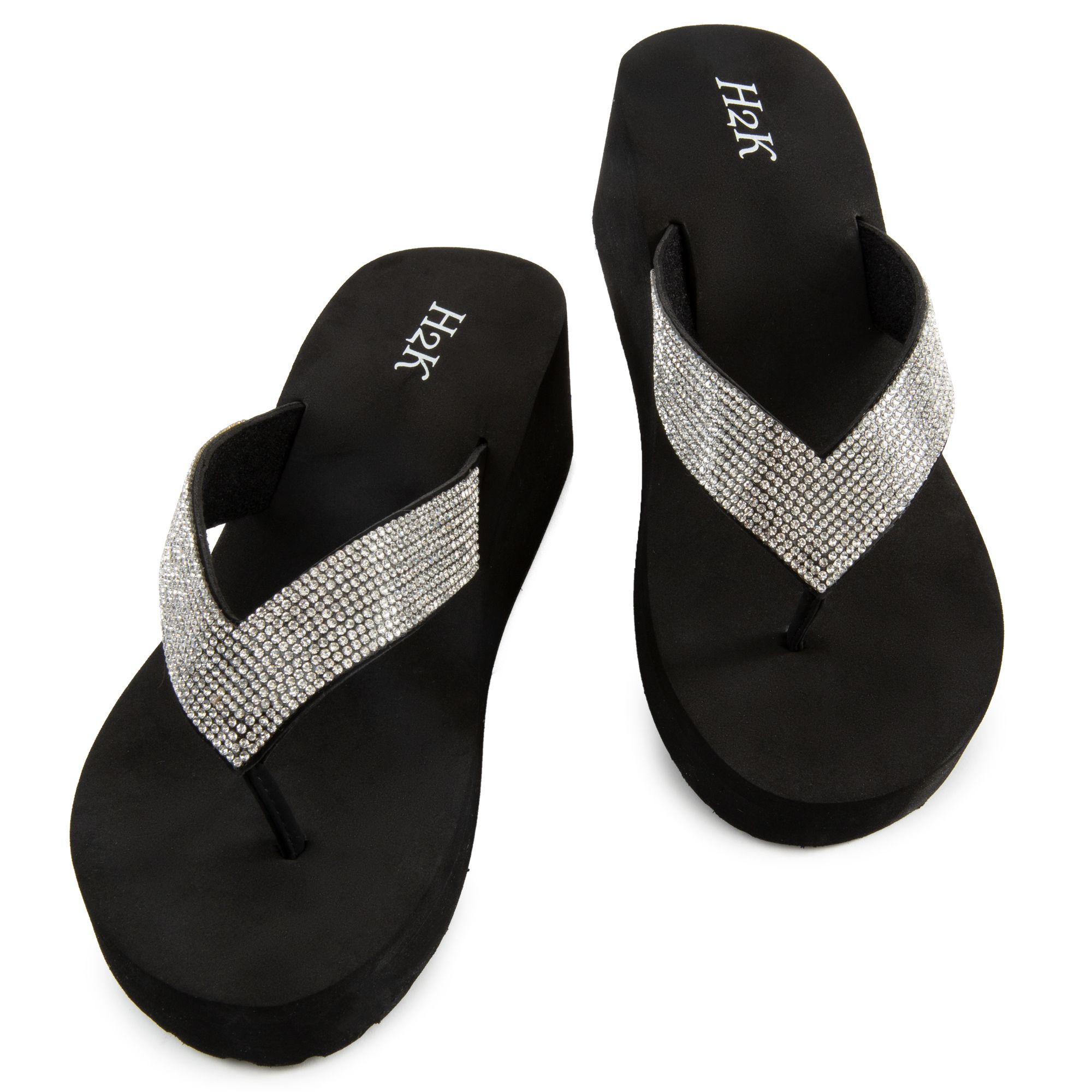 H2K TRADING Astra High Wedge Sandals ASTRA HIGH-SLV - Shiekh
