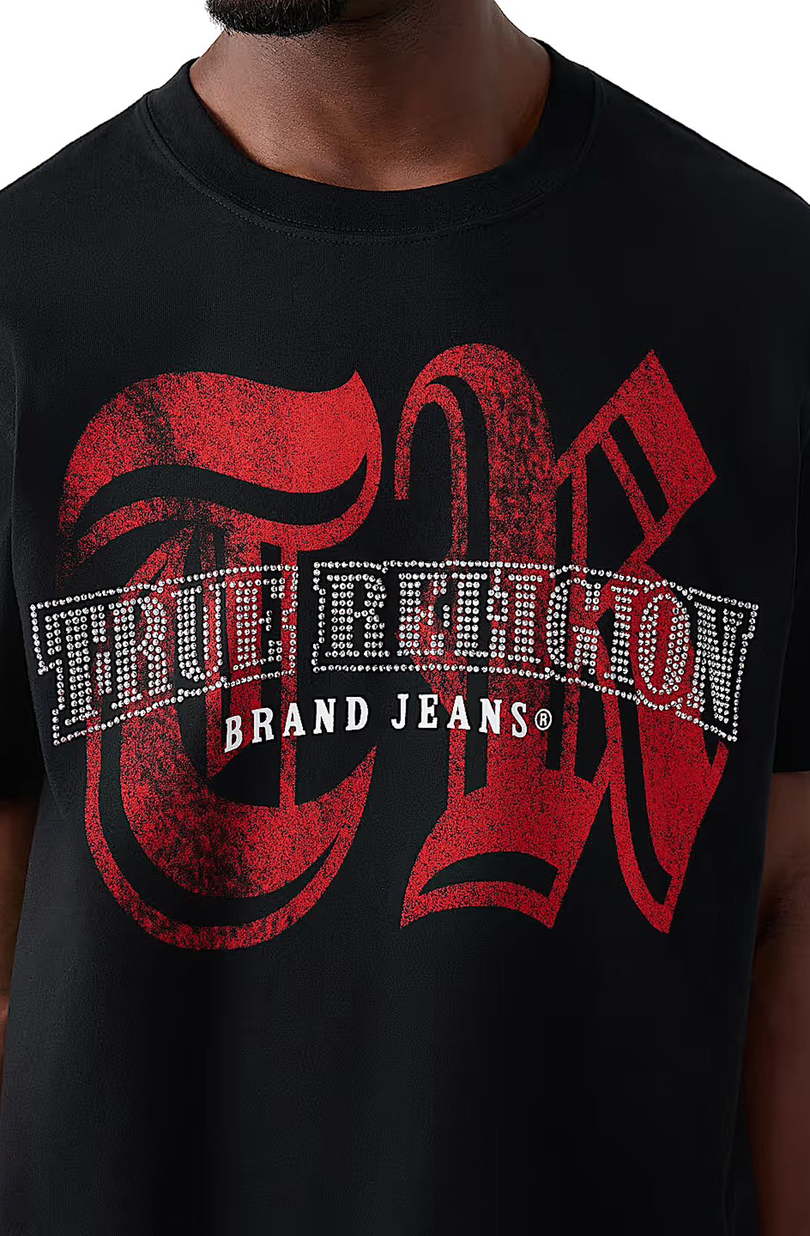 TRUE RELIGION Rhinestone T-Shirt 110313-1001 - Shiekh