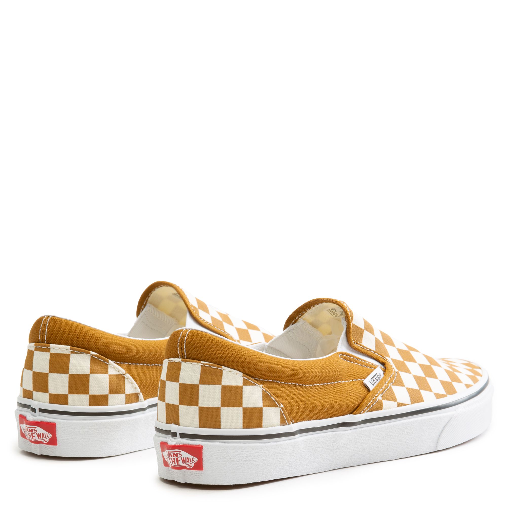 Vans Classic Slip-On Cottage Checkerboard Men's Shoes Golden Brown