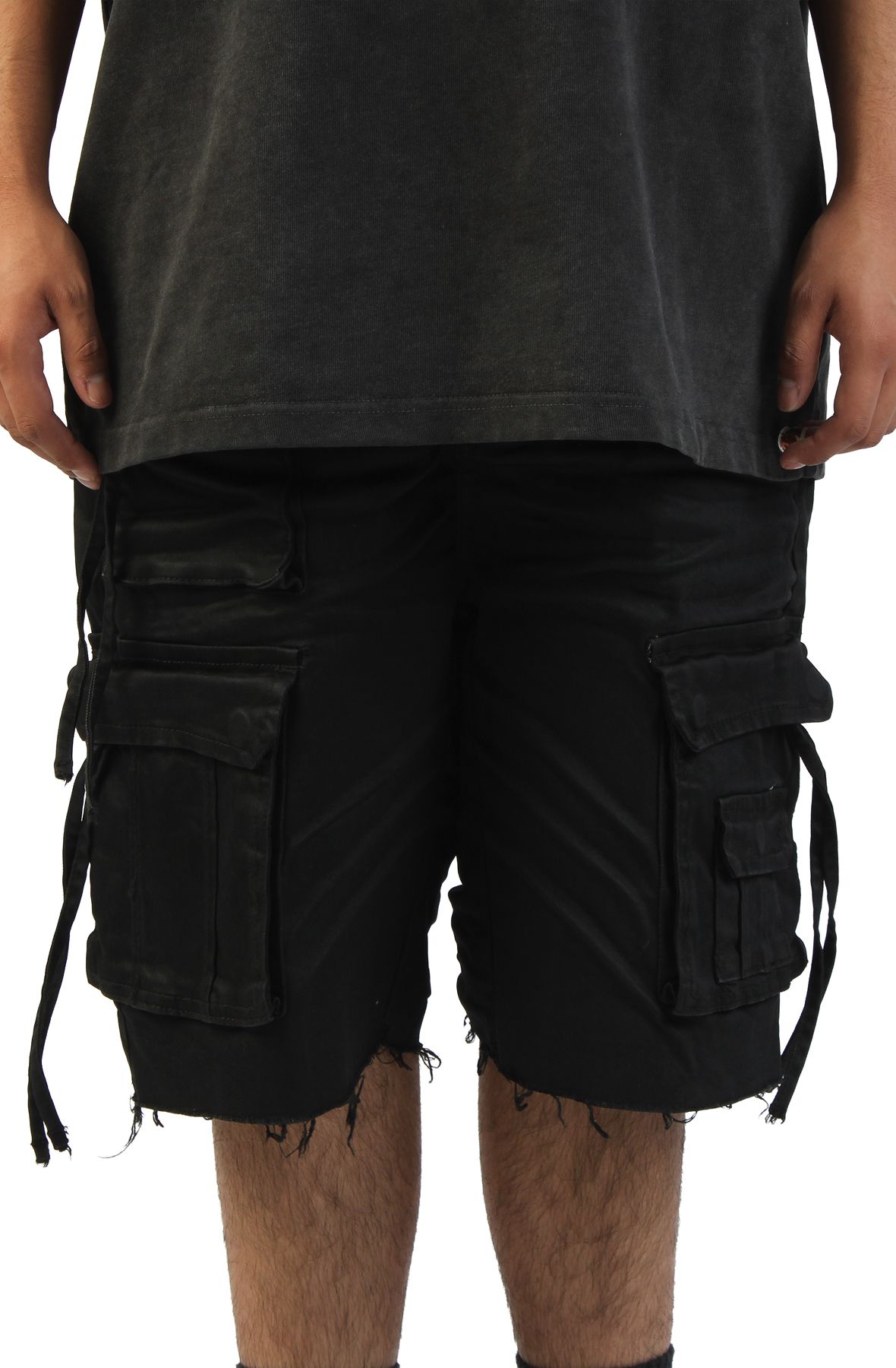 SMOKE RISE Utility Twill Cargo Shorts JS26S421SK-BLK - Shiekh