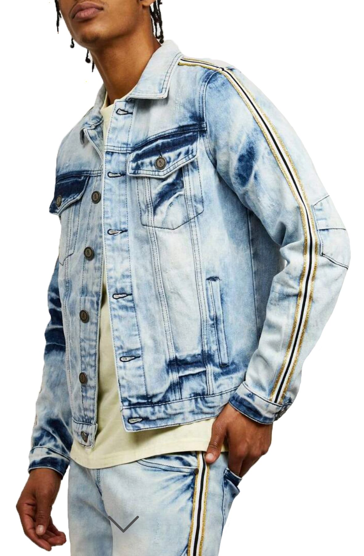 REASON Mines Denim Jacket F1-29BLU - Shiekh