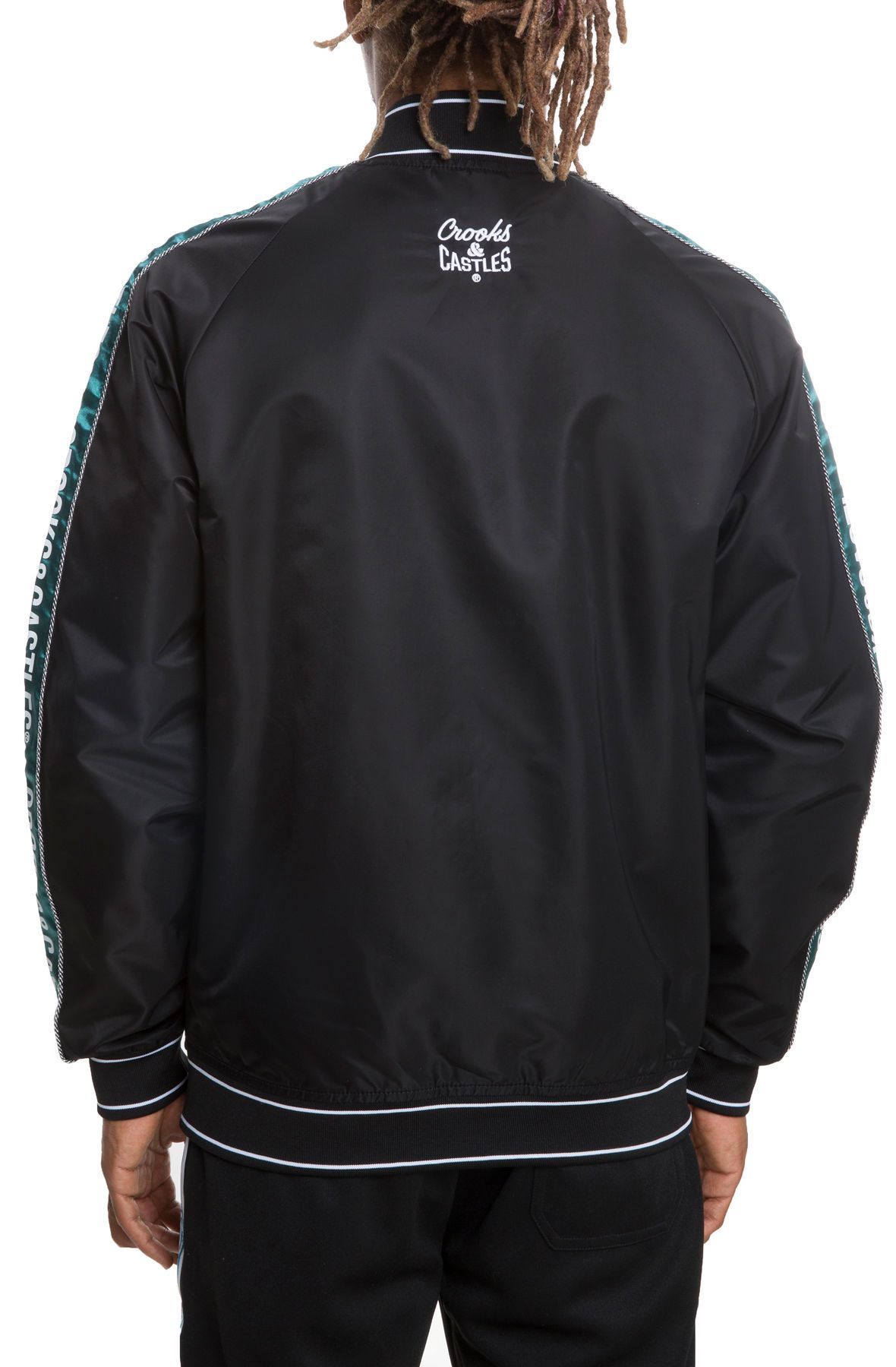 CROOKS & CASTLES The Reverse Core Varsity Jacket in I1870304-BLK