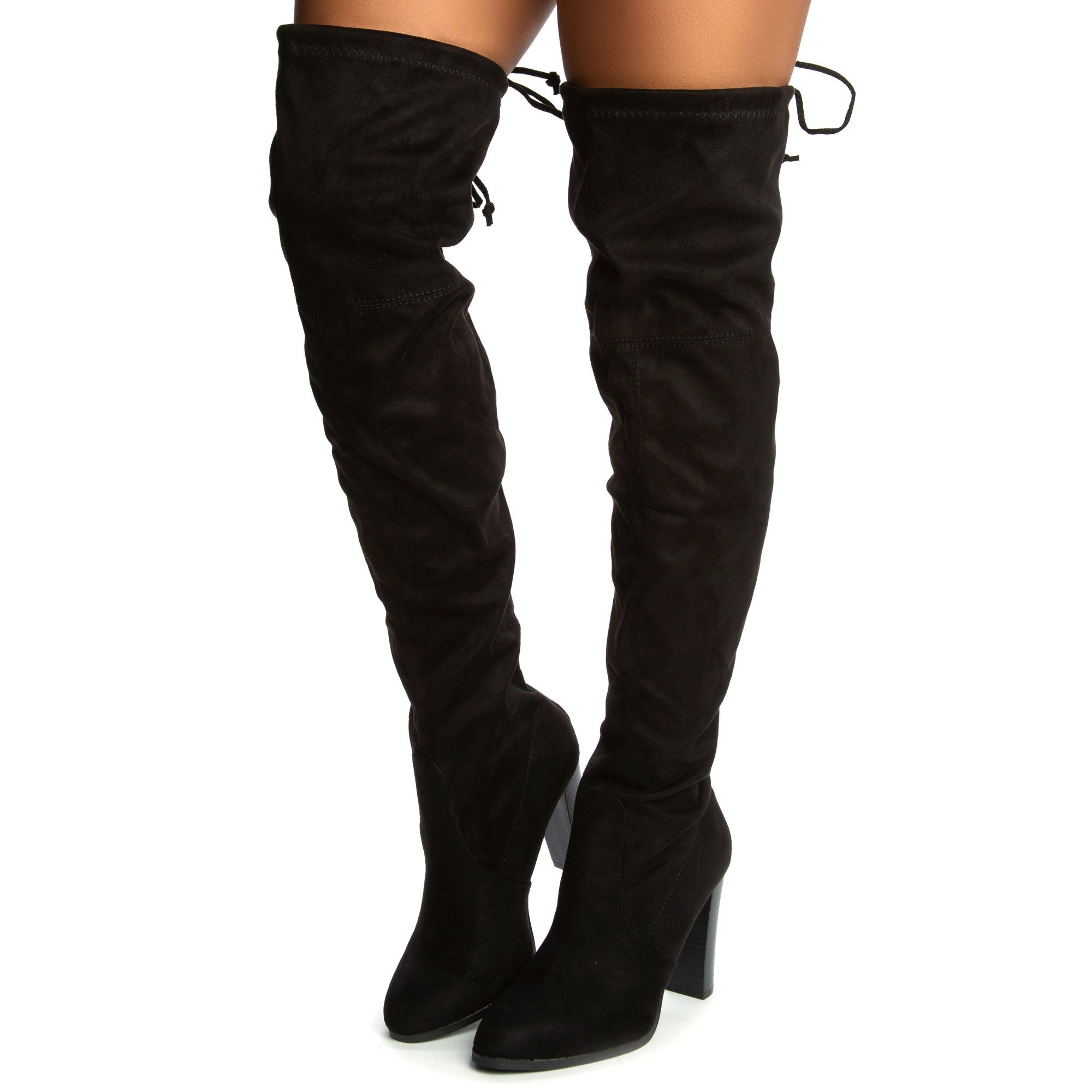 WILD DIVA Valencia-20 Over The Knee Heel Boot VALENCIA-20-BKVS - Shiekh