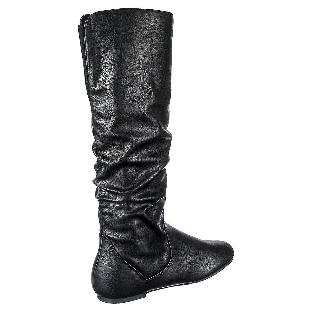 SHIEKH Mid-Calf Flat Boot Kalisa-89 KALISA-89/BLACK PU - Shiekh