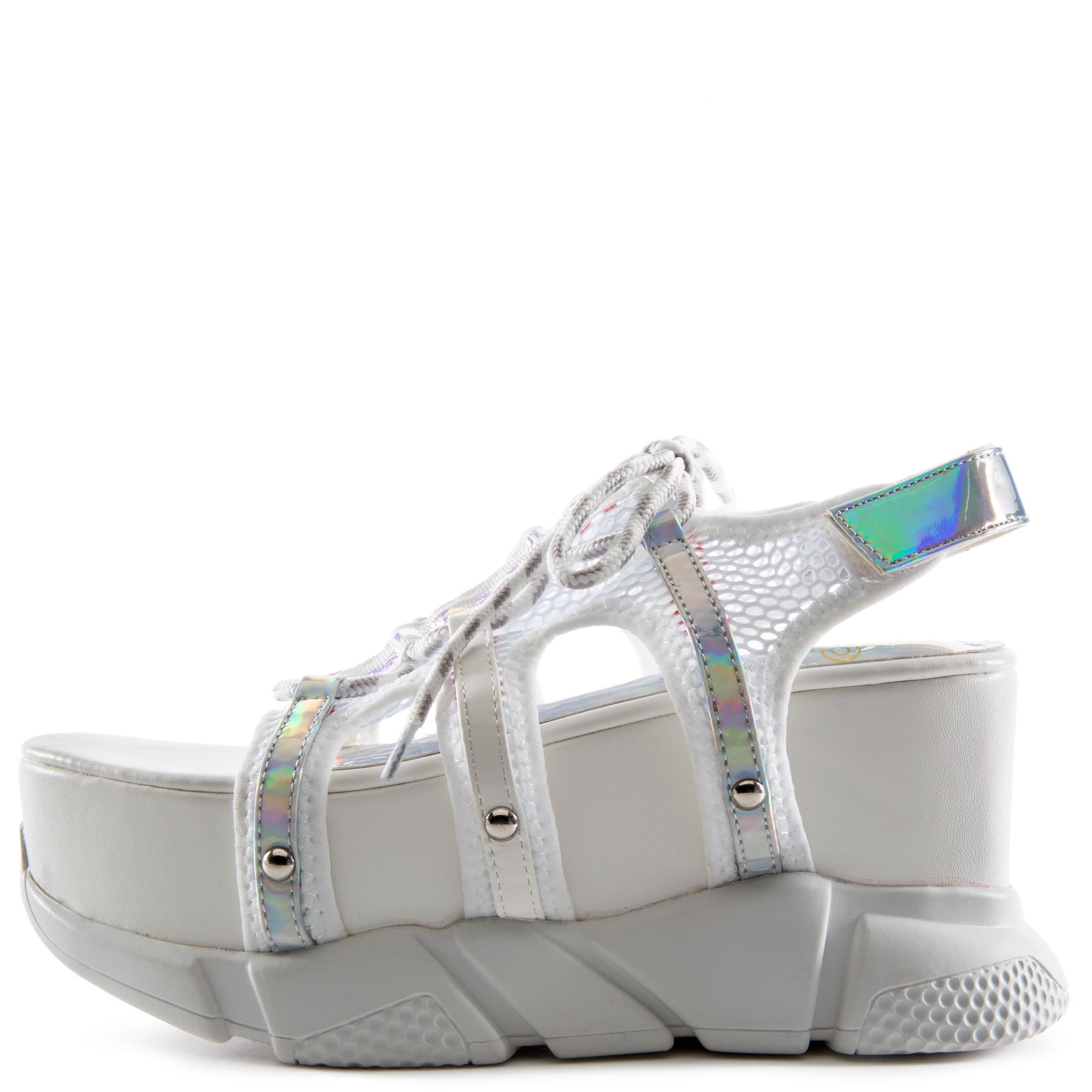 white thick sole sandals
