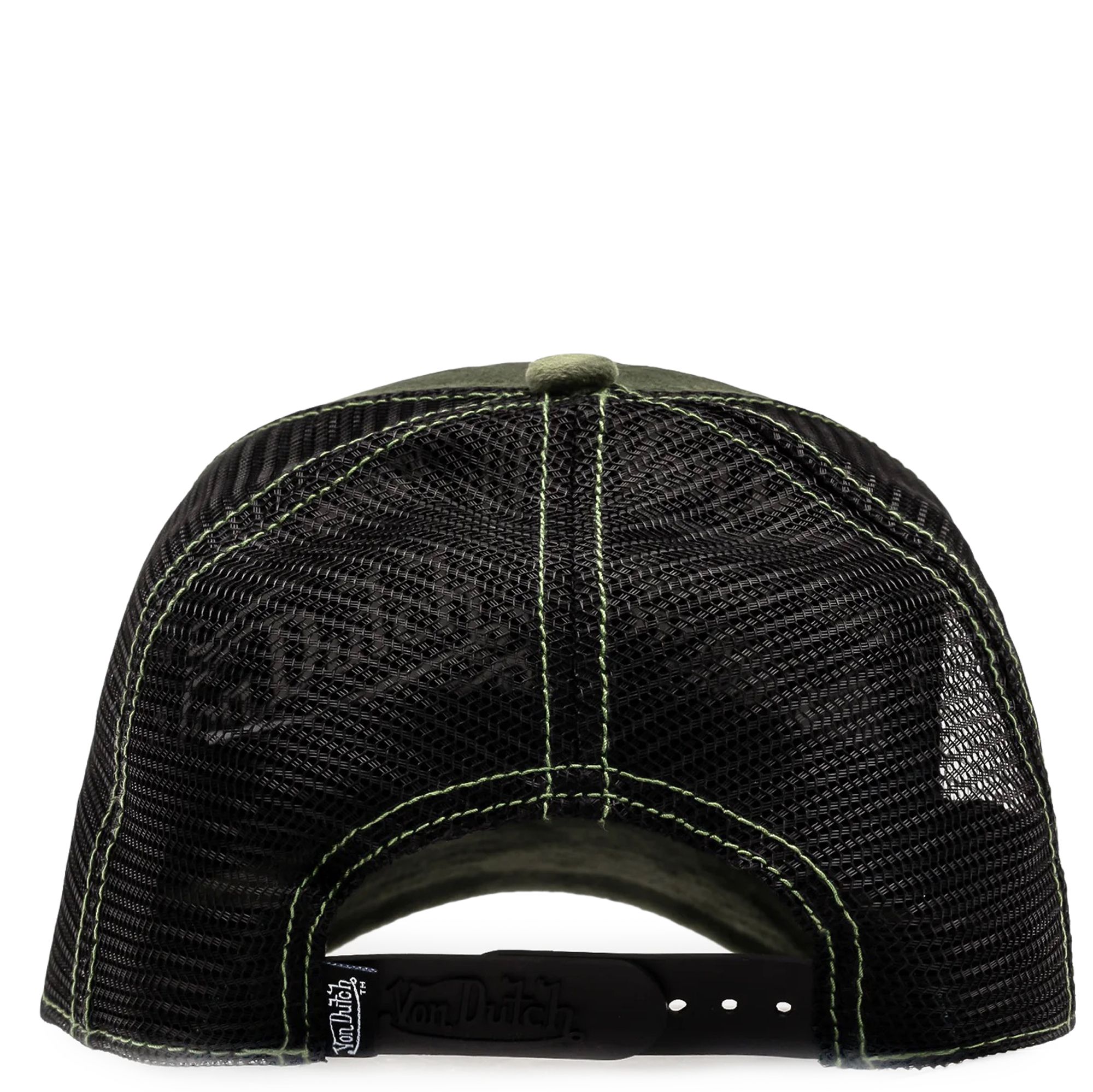 Von Dutch authentic black velvet adjustable mesh hat Von Dutch Velvet Trucker Mens Hat Brown Black VDHH0004-204  main image 2