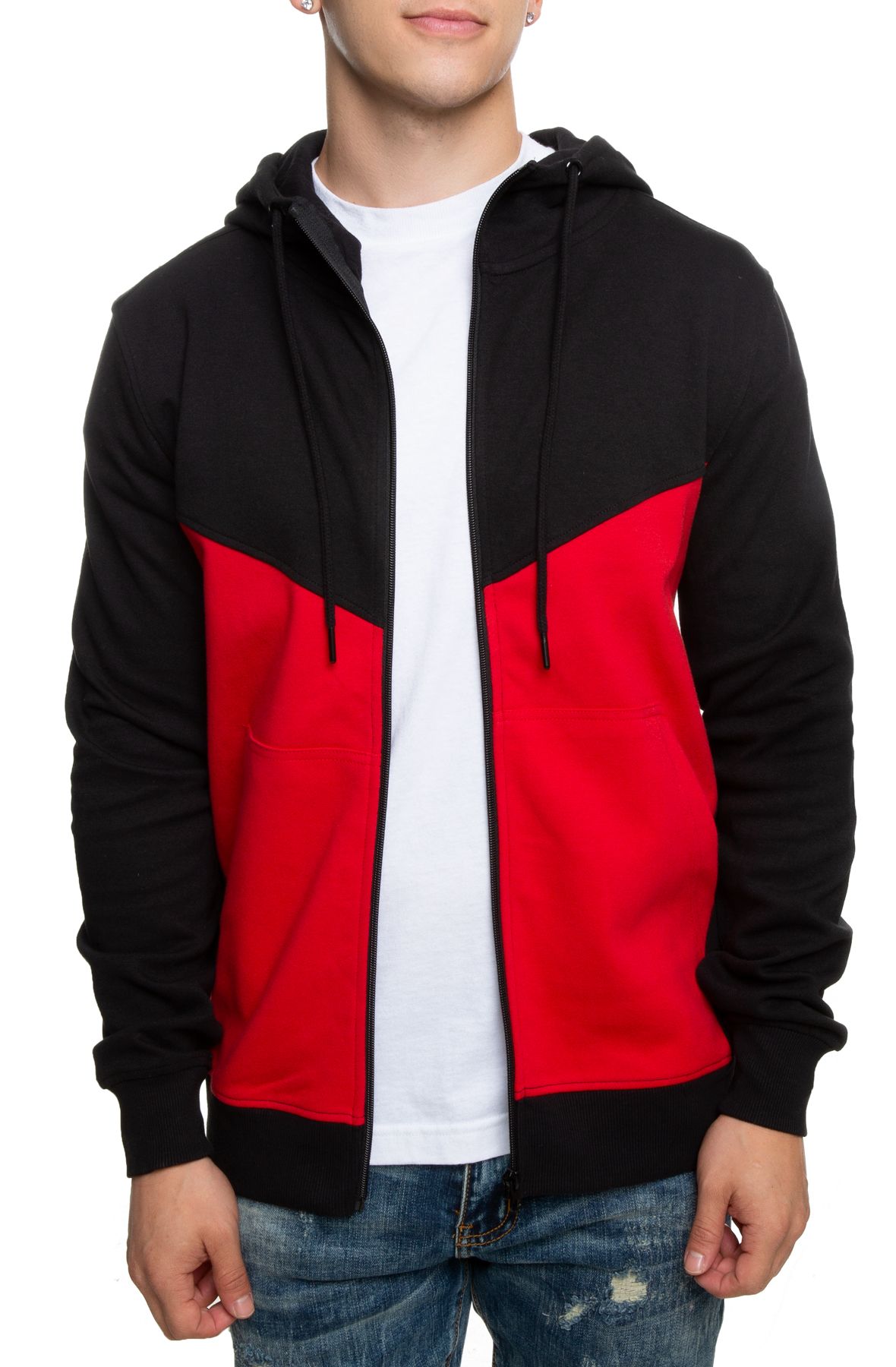 red and black hoodie