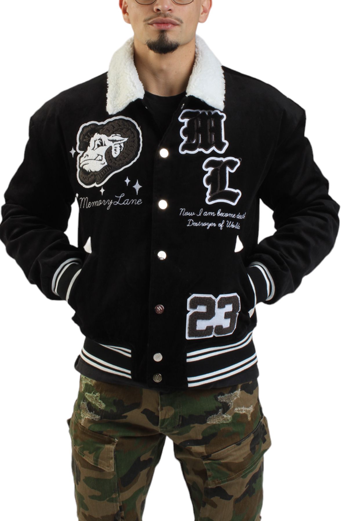 MEMORY LANE Varsity Jacket ML-HO23-307BLK - Shiekh