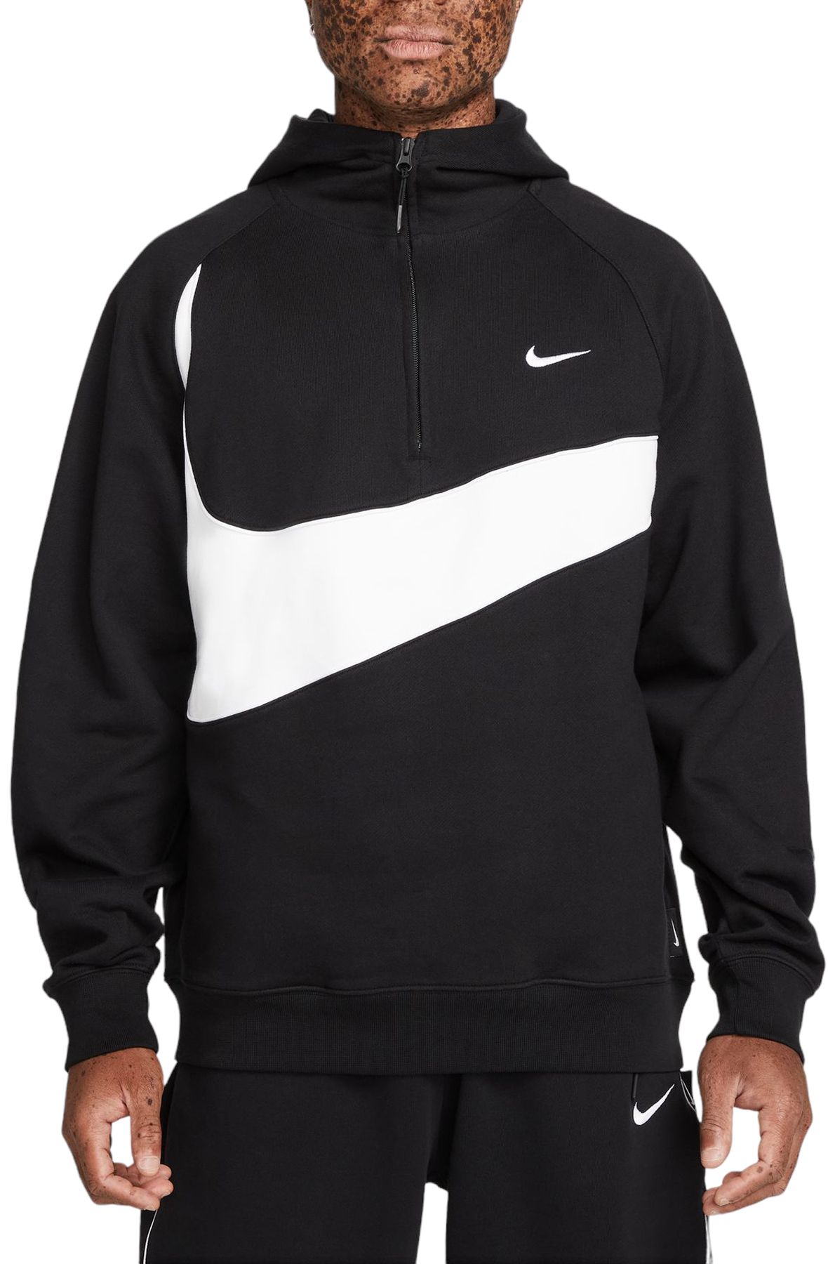 NIKE Swoosh 1 2 Zip Fleece Hoodie DX0566 010 Shiekh