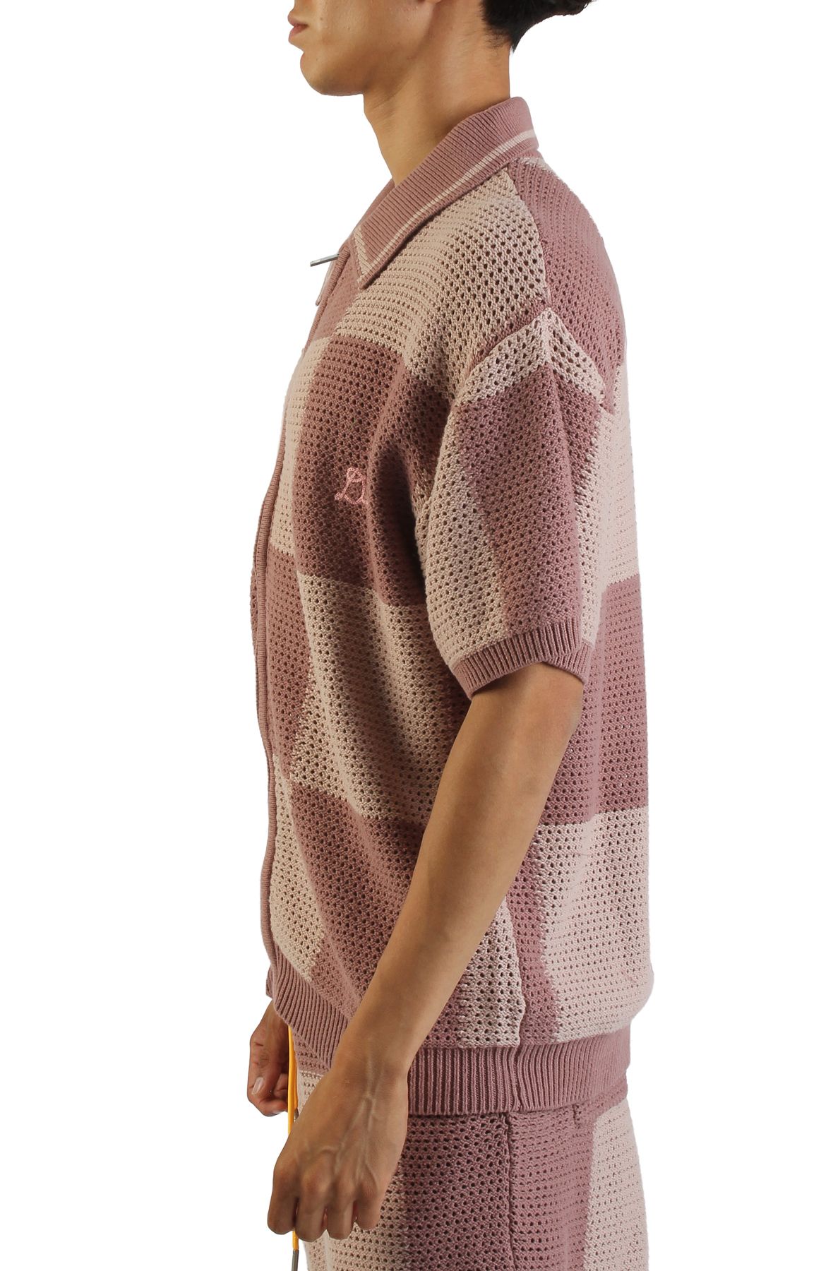 DIET STARTS MONDAY Checkered Crochet Shirt DSM-SUM25-010 - Shiekh