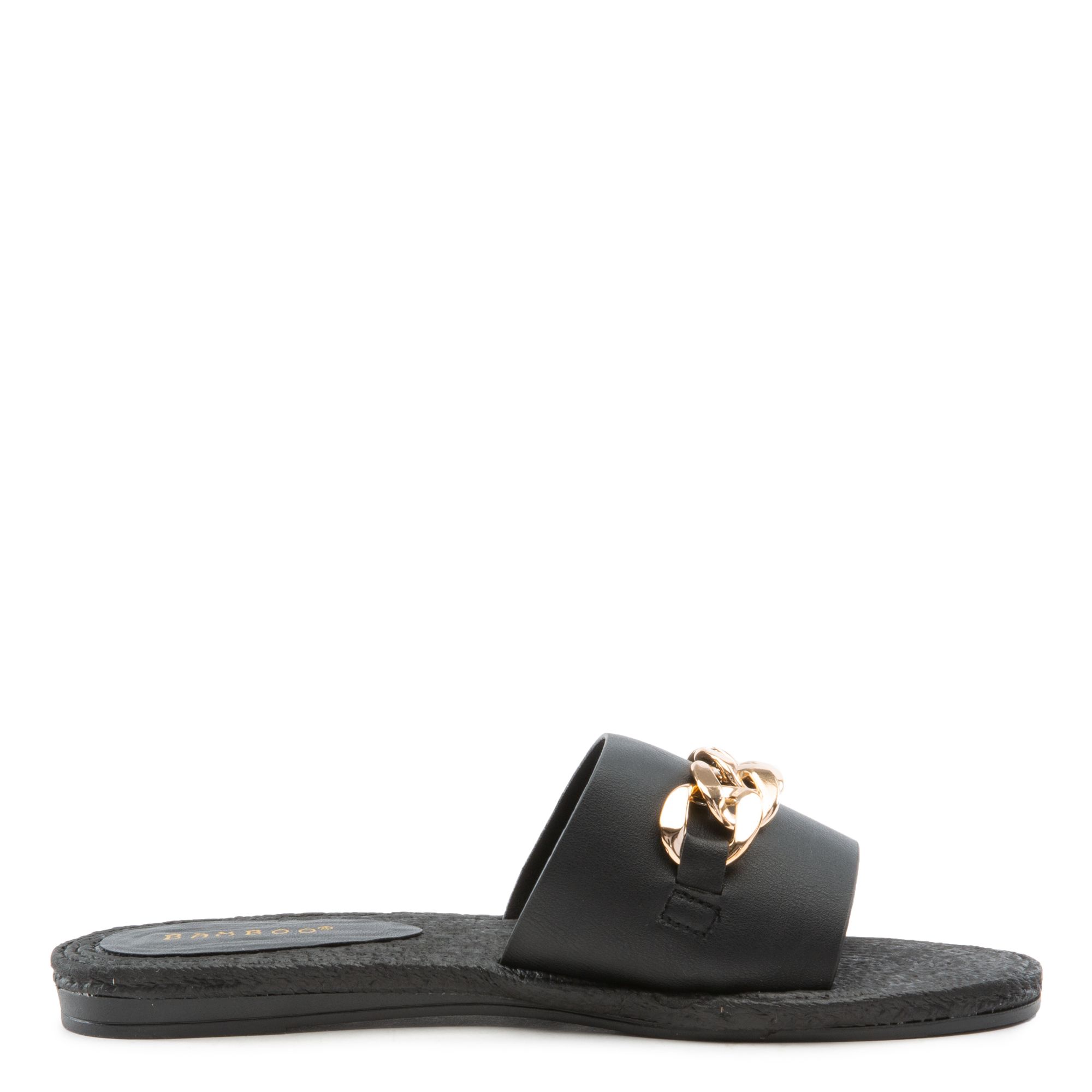 BAMBOO Athena-15 Flat Sandals JPM ATHENA-15-BLKCRP - Shiekh