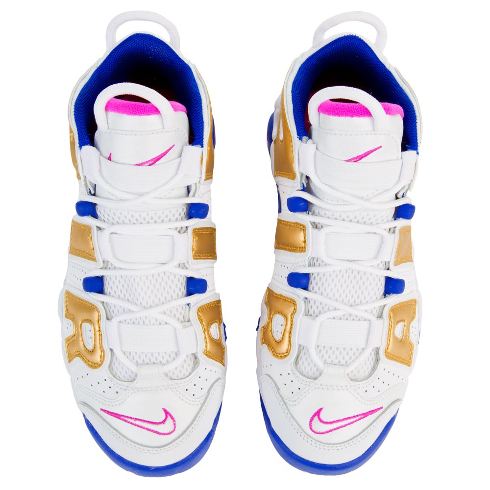 Nike air more uptempo shop white/fuchsia blast/met gold/racer blue