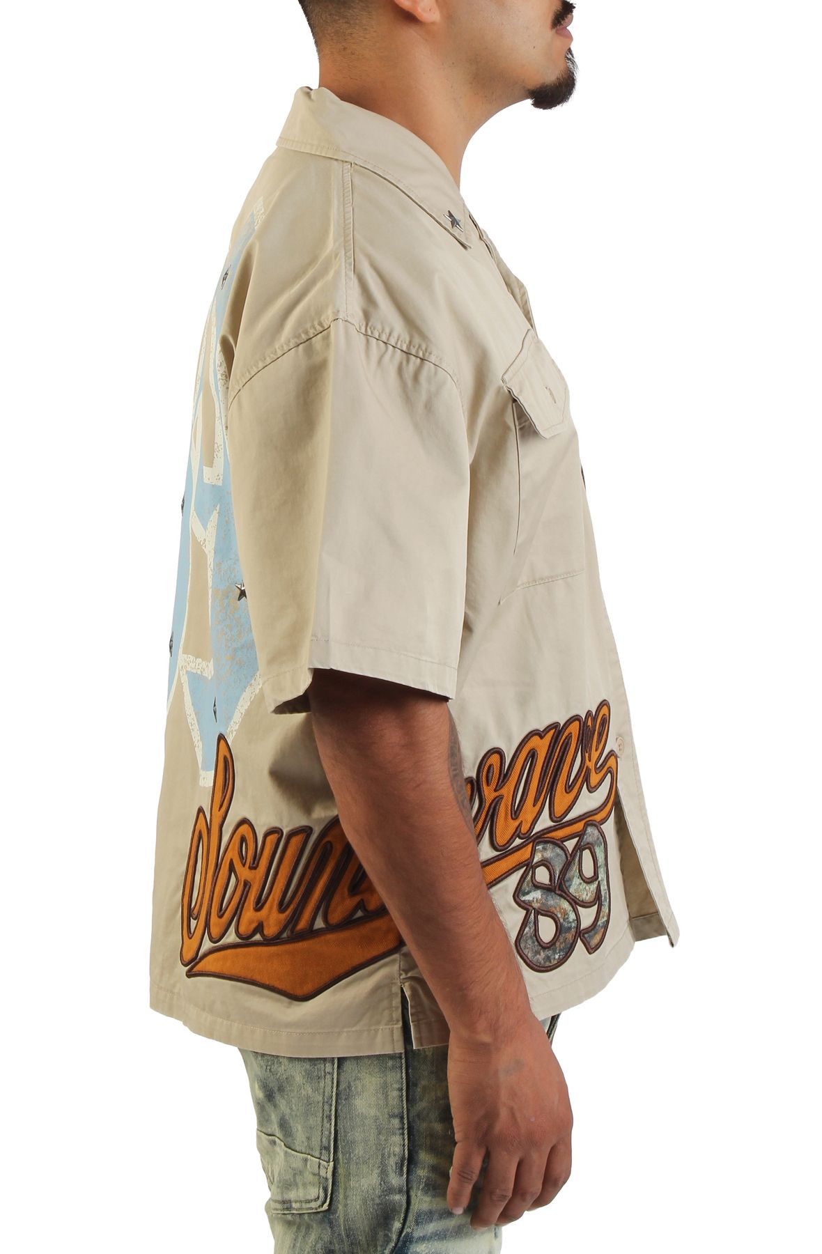 SMOKE RISE Oversized Wilds Woven Shirt WH25589SK-SAF - Shiekh