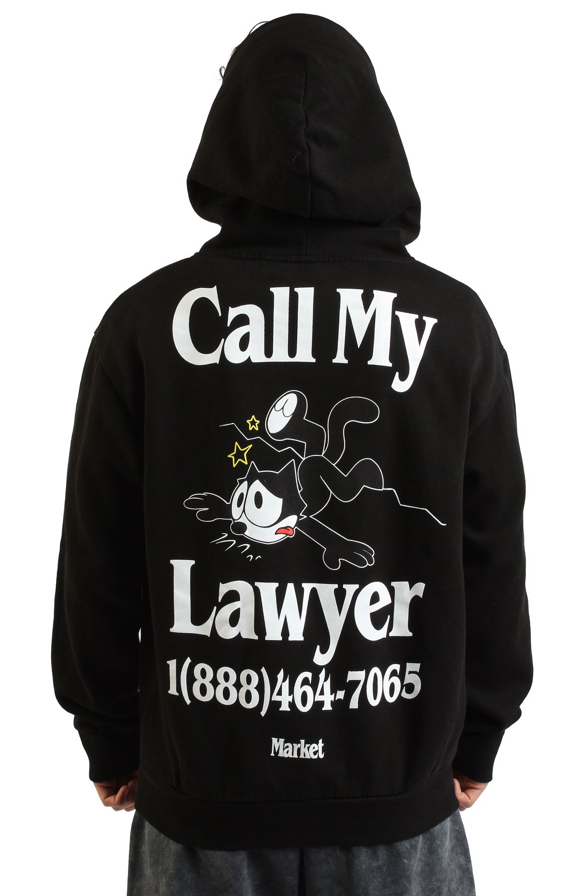 MARKET Felix The Cat Call My Lawyer Hoodie MKT25FW-HD0560BLK - Shiekh