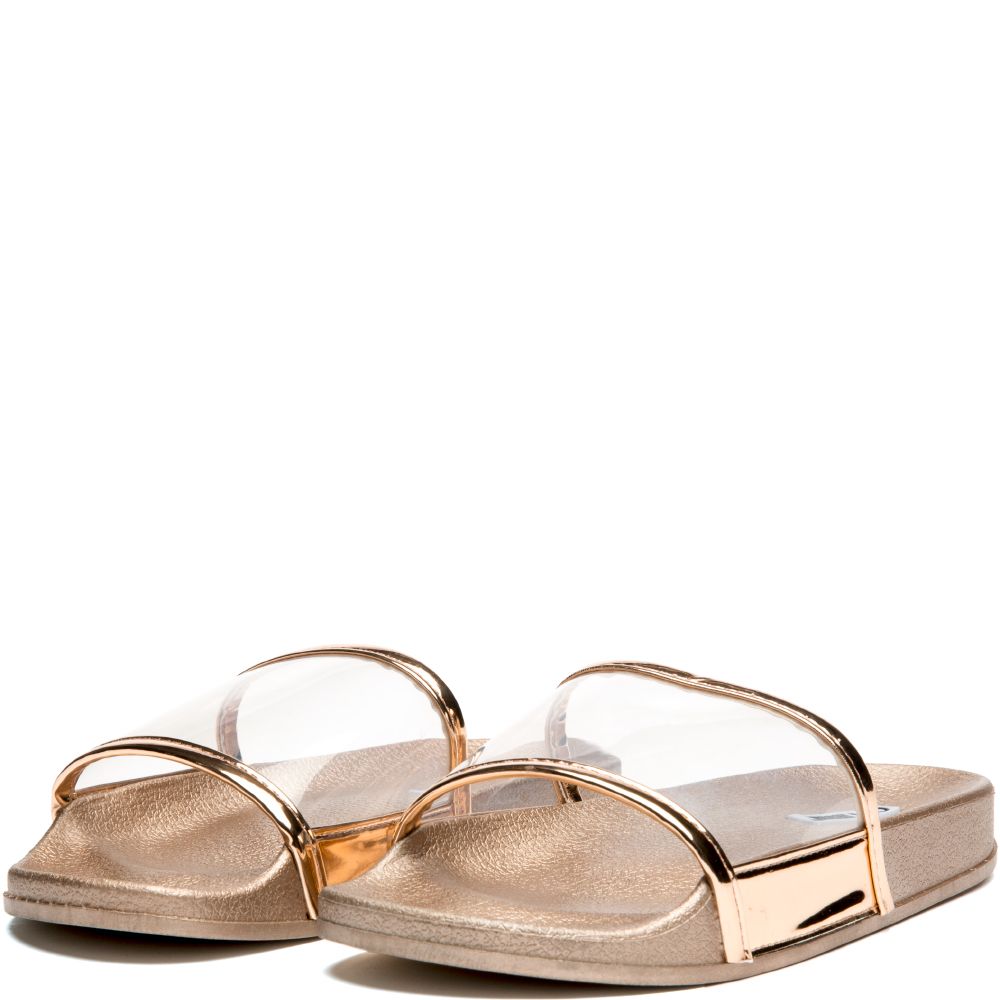 womens slides rose gold