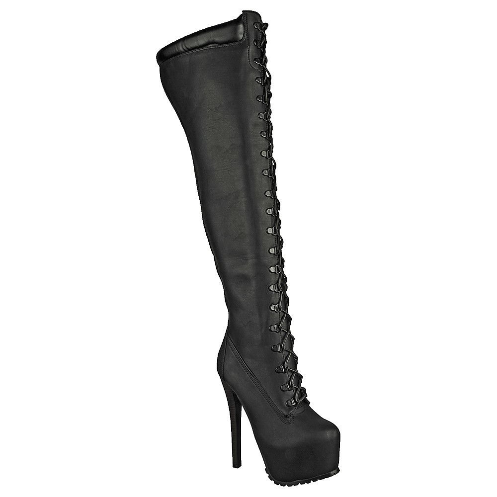SHIEKH Women's Thigh High Boot Jaylo-28 JAYLO-28/BLACK - Shiekh
