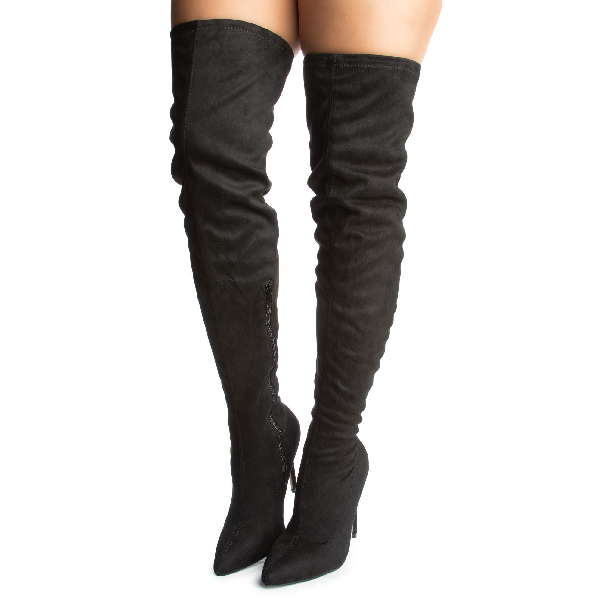 J P ORIGINAL Hibiscus-77 Suede Thigh High Boot JPM HIBISCUS-77-BLKSFS ...