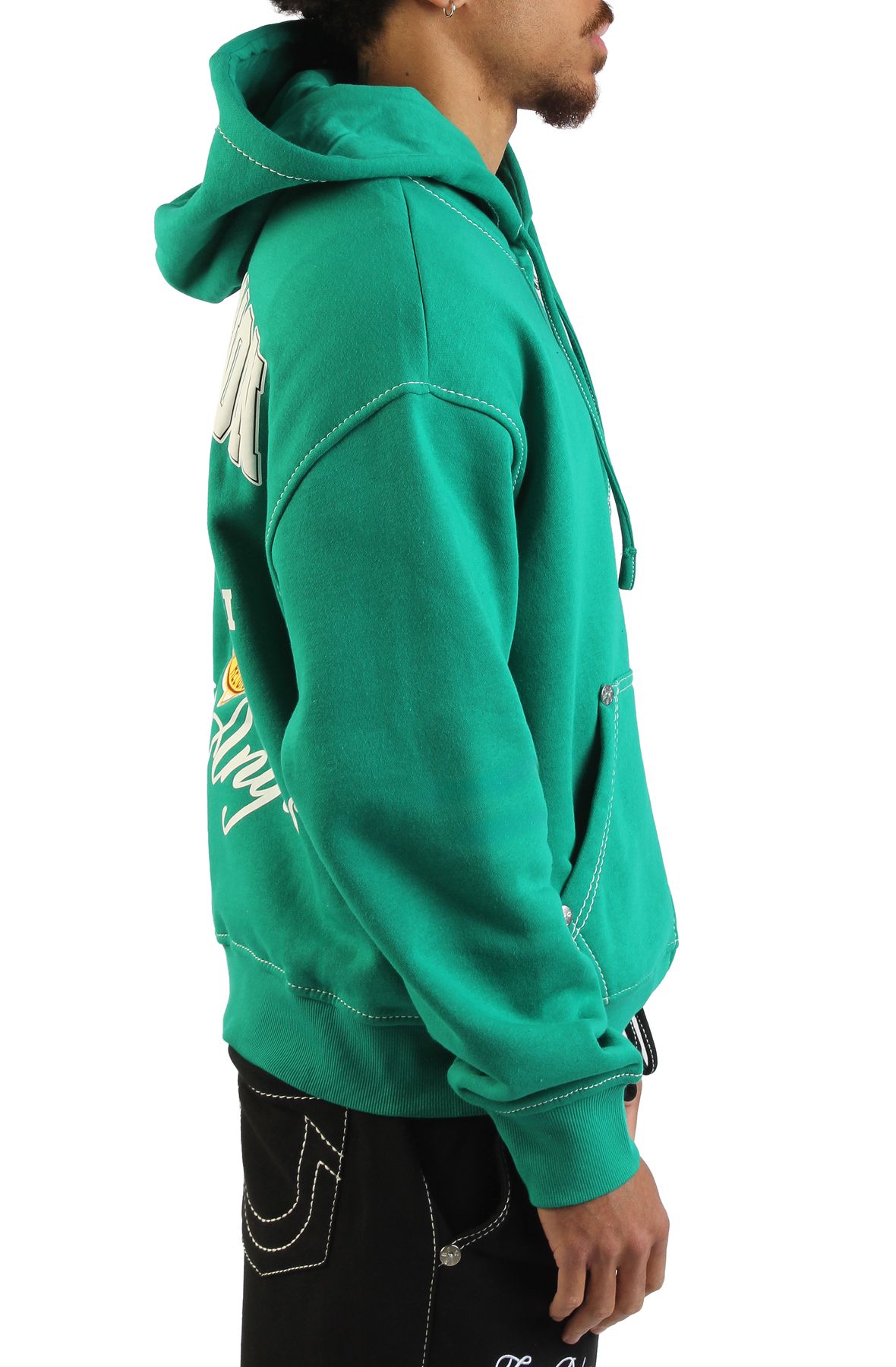 TRUE RELIGION Logo Crest Big T Boxy Zip-Up Hoodie 110150-3087 - Shiekh