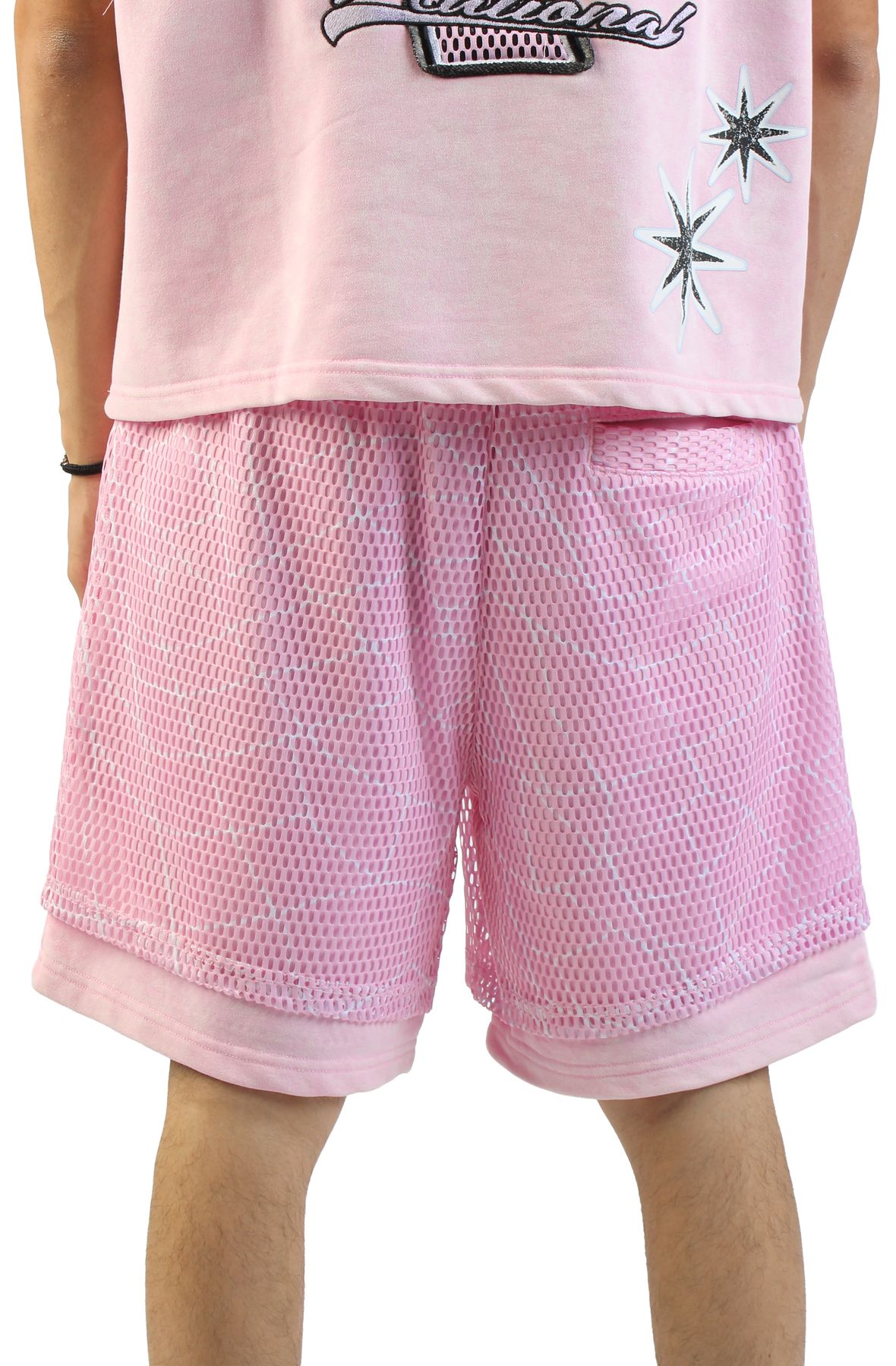 ANDWANG kirakira suger short pants ピンク SMOKE RISE Ascend Spiderweb Shorts FS26S455-PNK - Shiekh