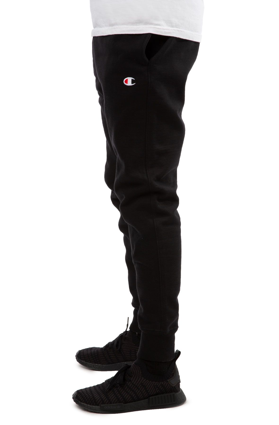 champion reverse weave black joggers pants