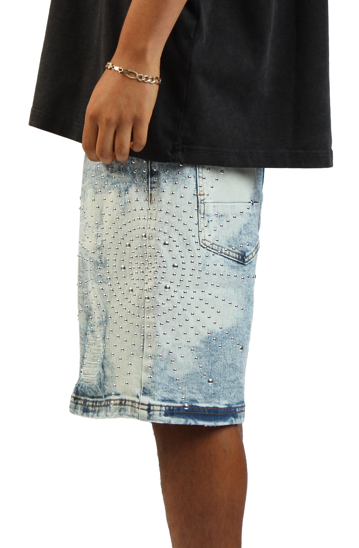 HUDSON Studded Burst Short 642-MEDIUMBLU - Shiekh