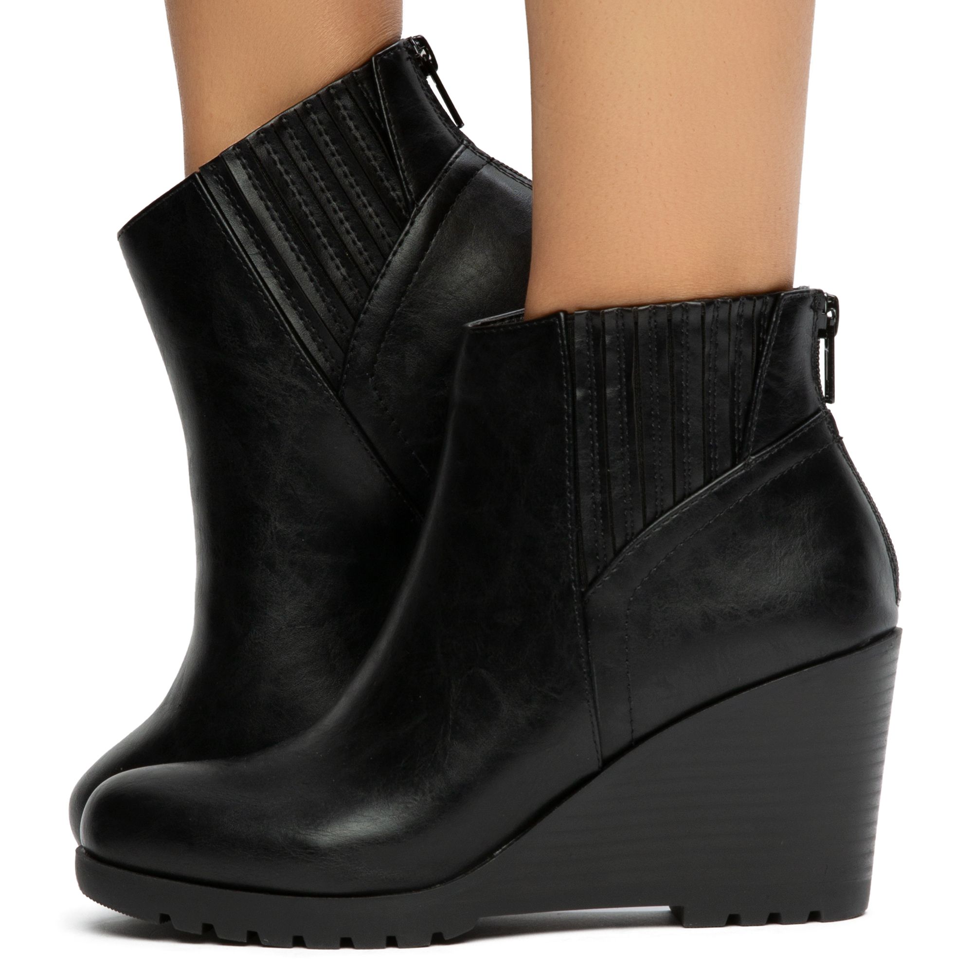 womens platform wedge booties