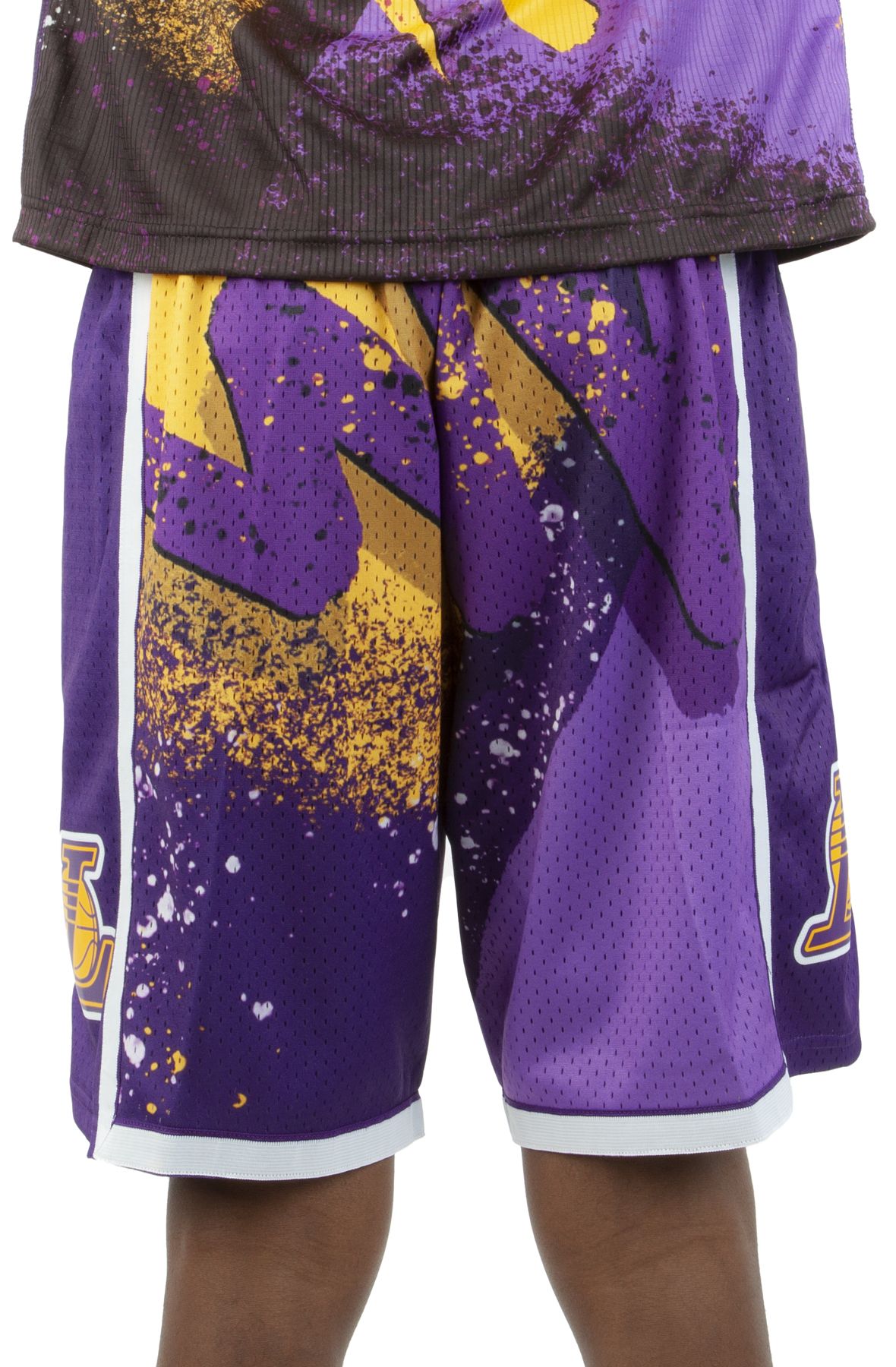 Mitchell & Ness Purple Los Angeles Lakers Hardwood Classics 2009 Galaxy Swingman Shorts