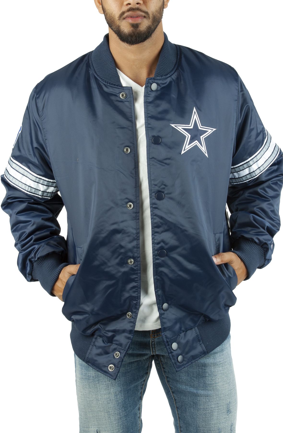 STARTER Dallas Cowboys Pick and Roll Jacket LS2C0167-NVYGRY - Shiekh