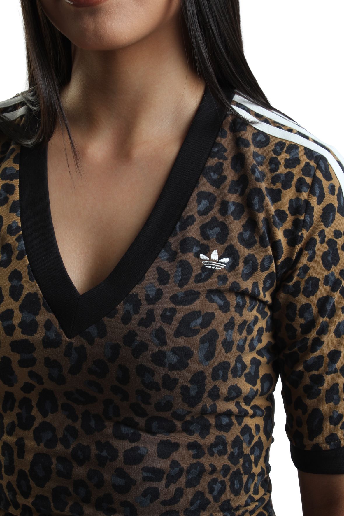 ADIDAS Leopard V-Neck Maxi Dress JW2773 - Shiekh
