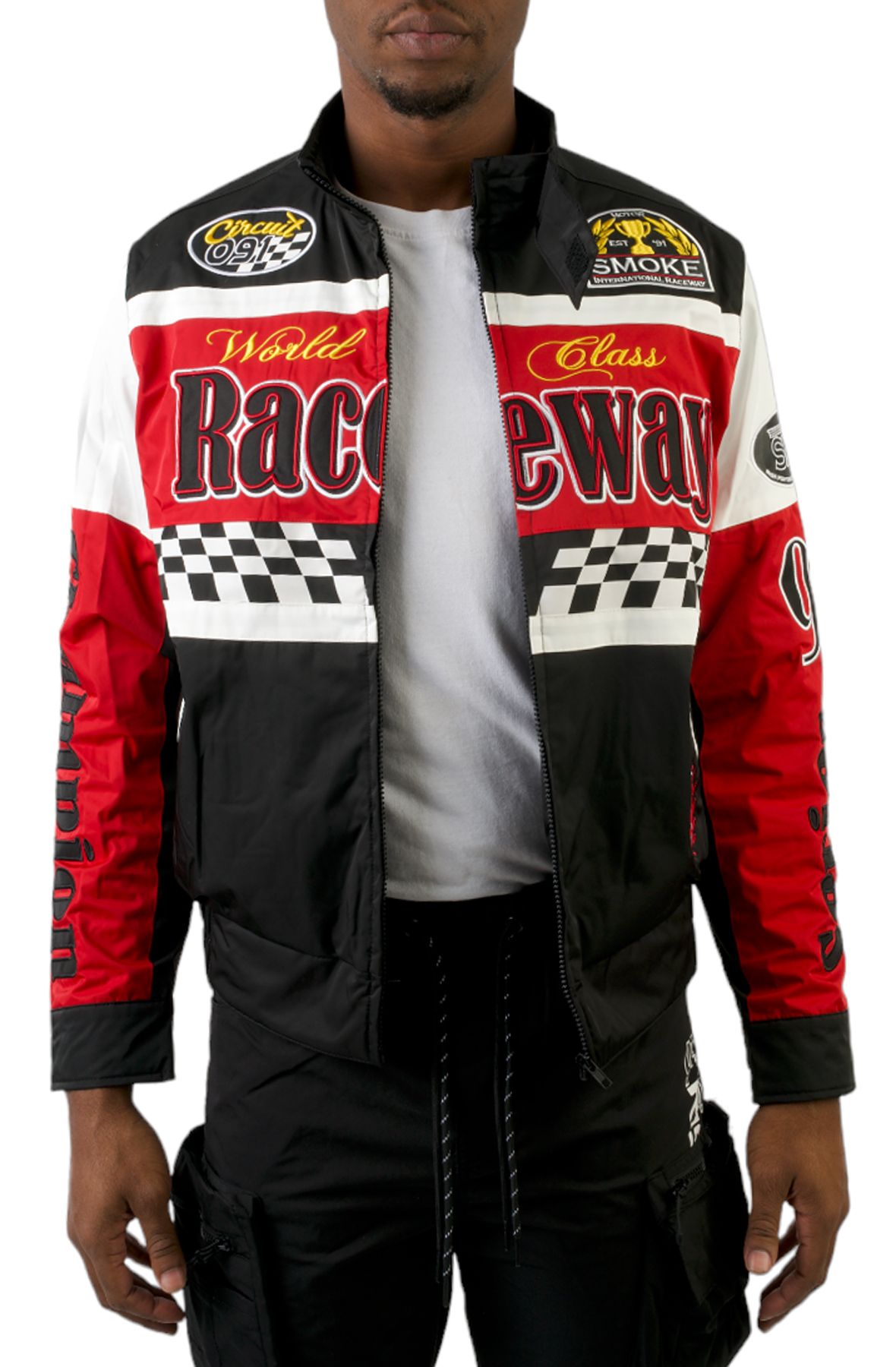 SMOKE RISE Raceway Jacket WW-23595SK-BLK - Shiekh