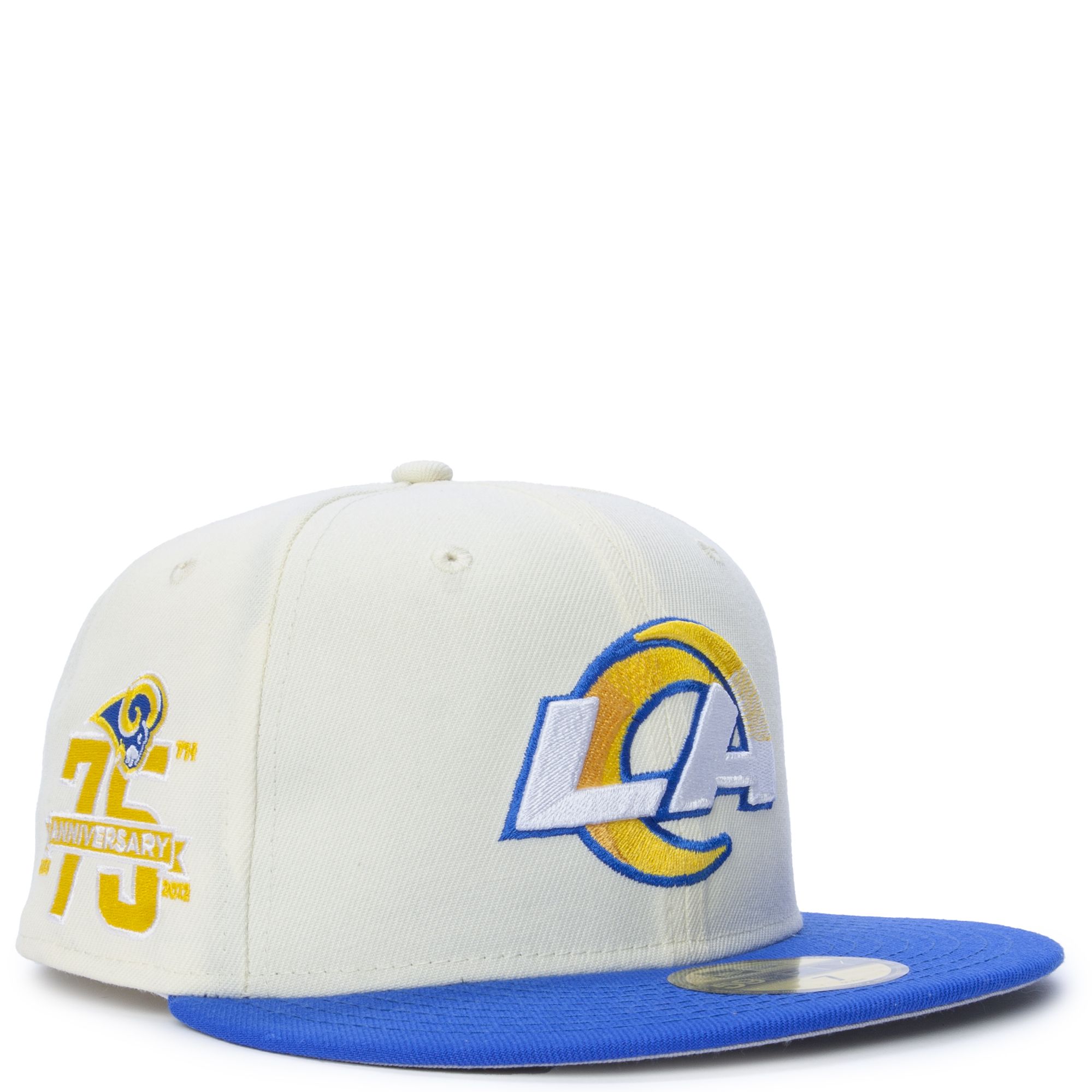 LOS ANGELES RAMS 75TH ANNIVERSARY SOFT YELLOW BRIM NEW ERA FITTED