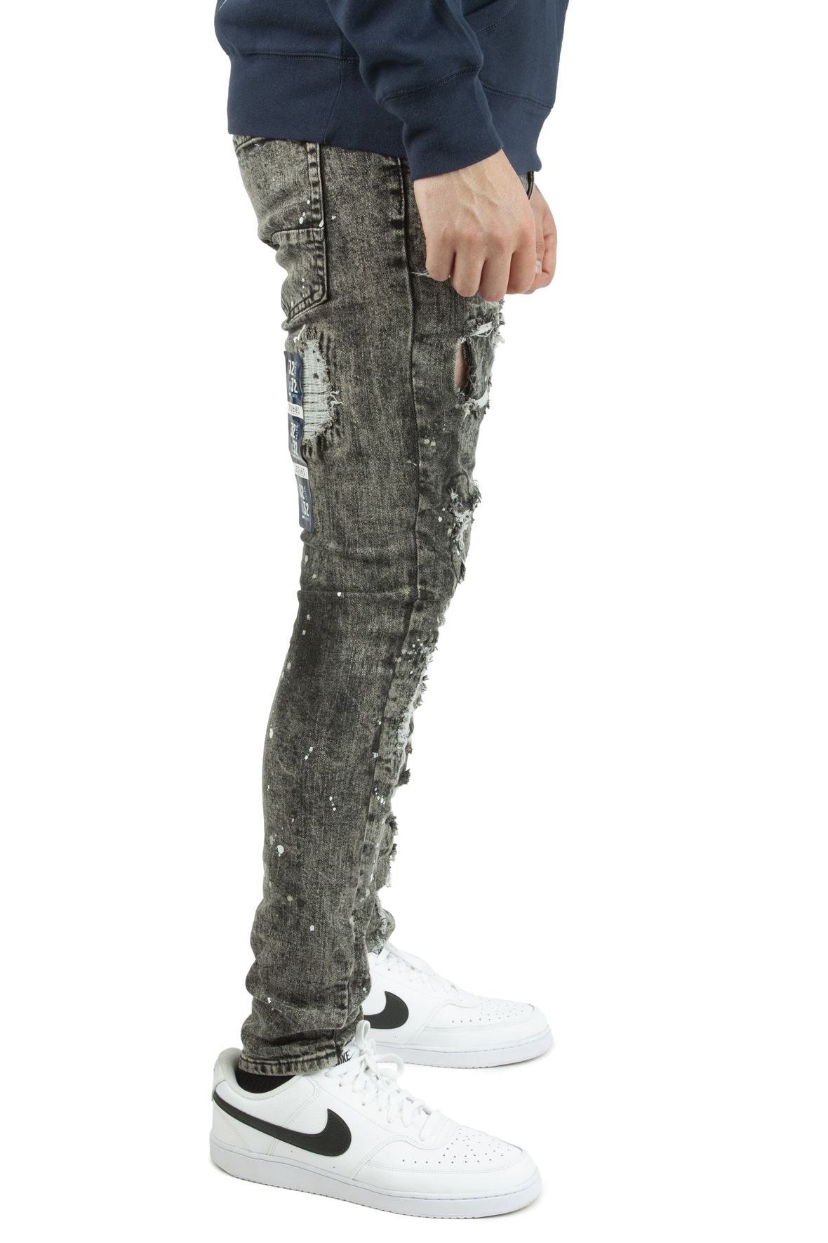 REBEL MINDS Grey Jeans 621614BLK Shiekh