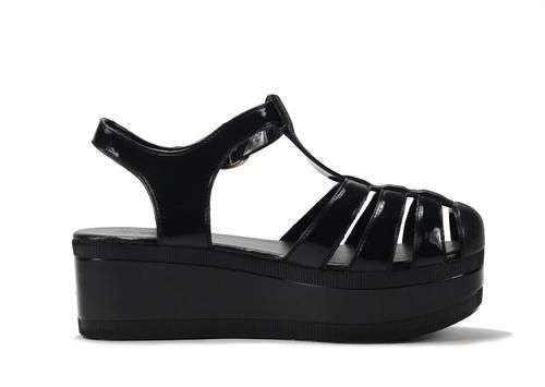 WANTED Jellypop Wedge Sandals JELLYPOP BLACK - Shiekh