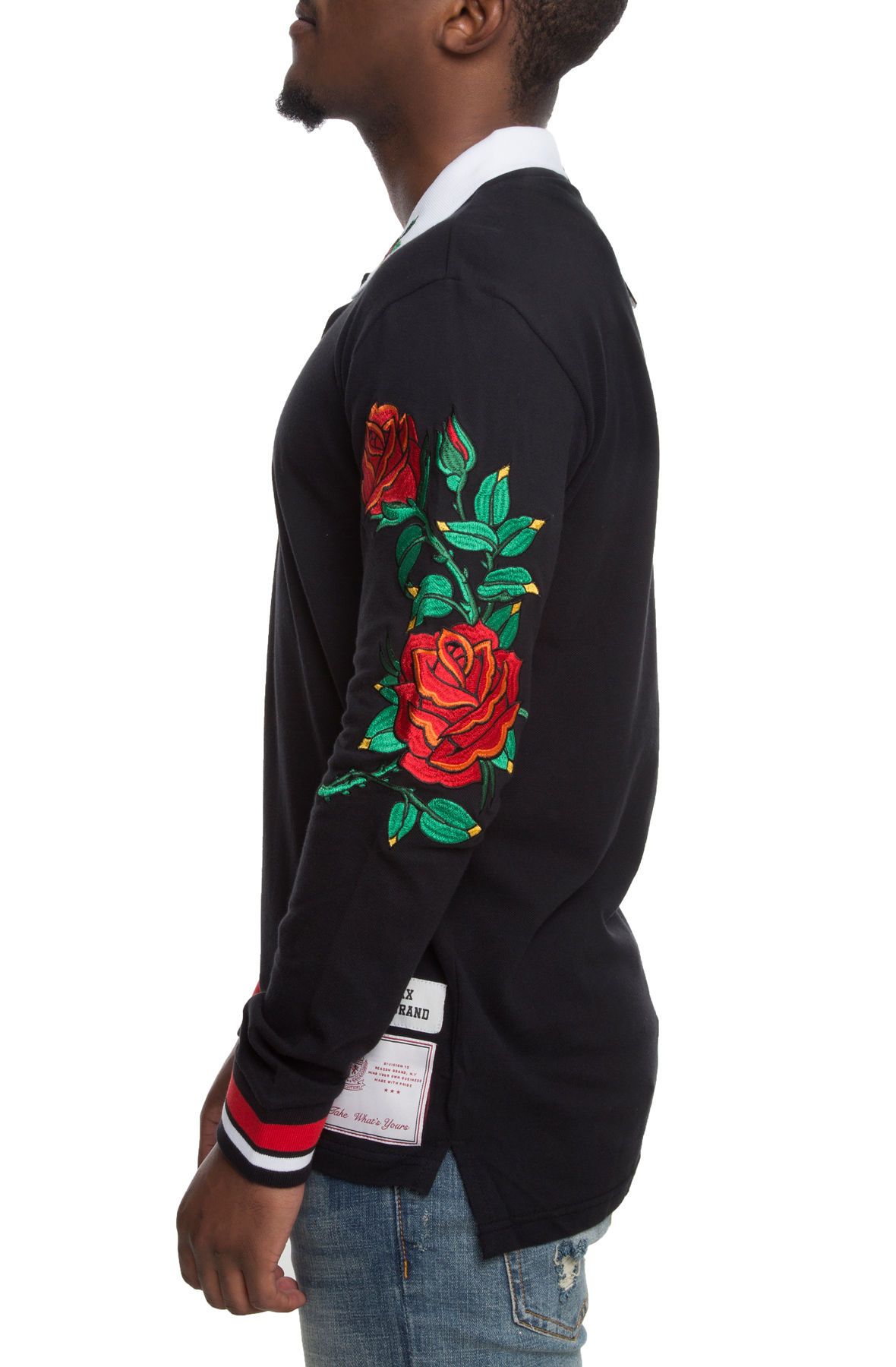 Men's Roses Rugby Top REASON The Roses Rugby in T9-49-ZB-BLK - Shiekh