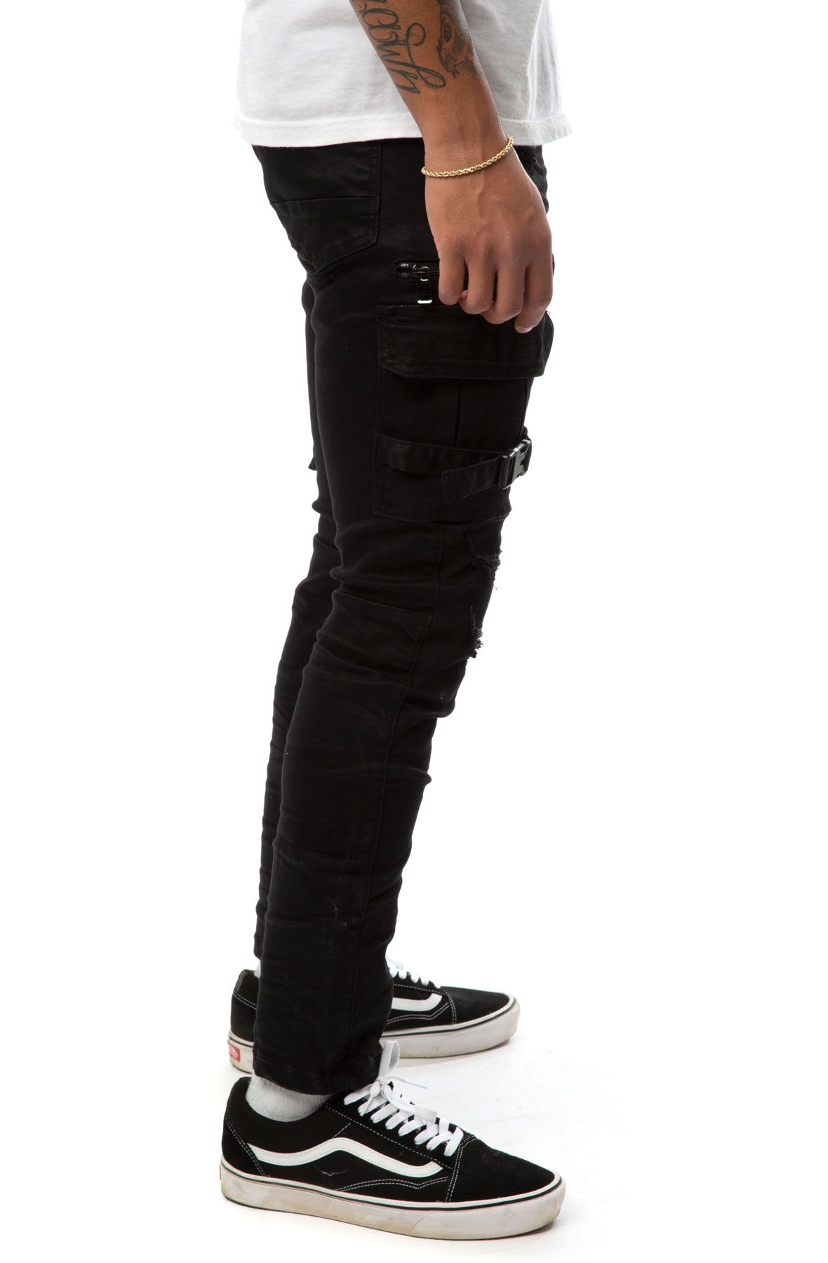 black cargo jeans men