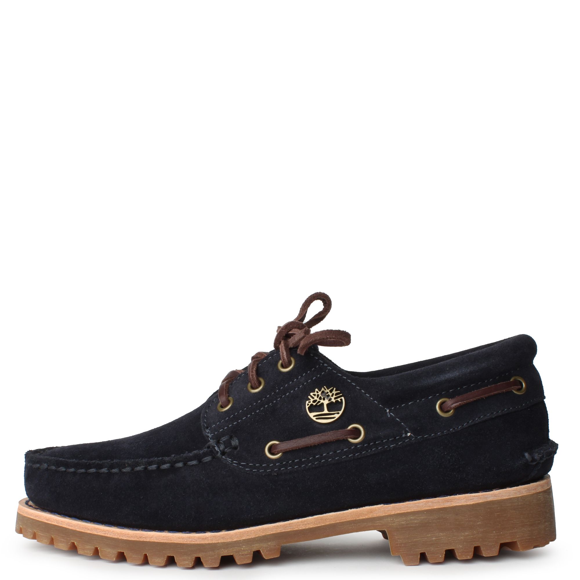 Timberland 3-Eye Classic Black Nubuck Leather Lug Boat Shoes 50529 Men Size  8 M